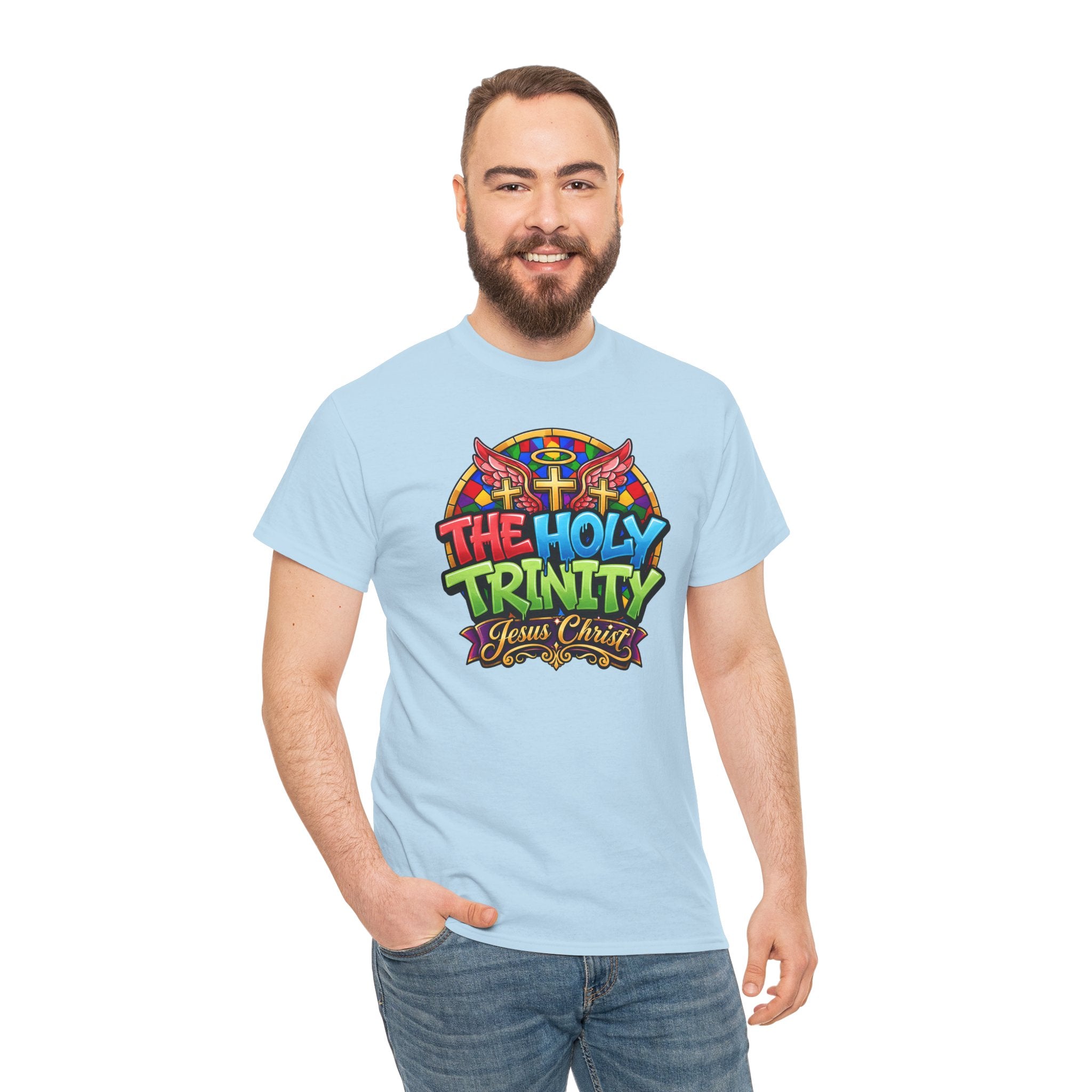 Holy Trinity Graphic Tee — 'The Holy Trinity Jesus Christ' Colorful Faith T-Shirt