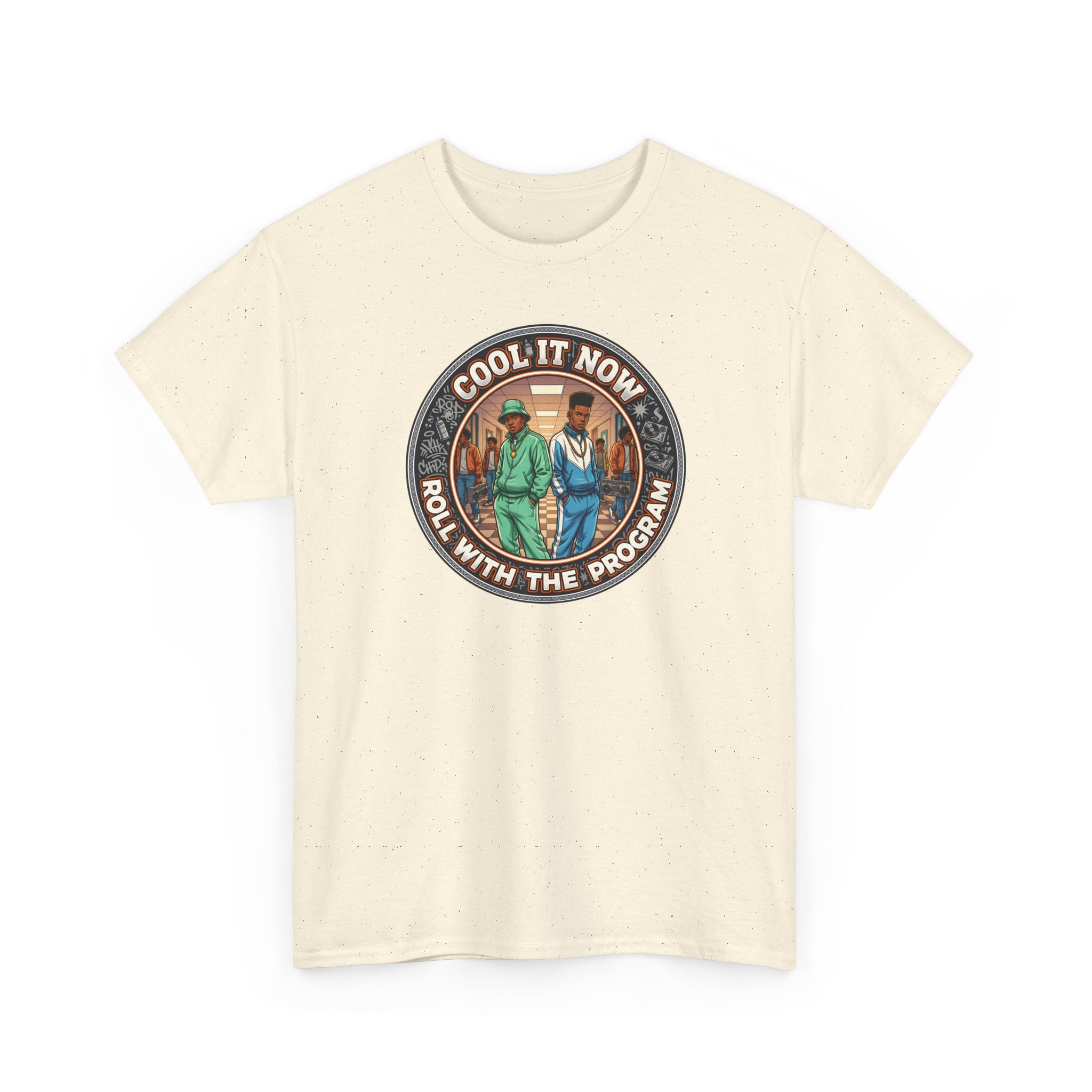 Cool It Now Tee — "Cool It Now Roll With The Program" Vintage Patch Graphic T-Shirt