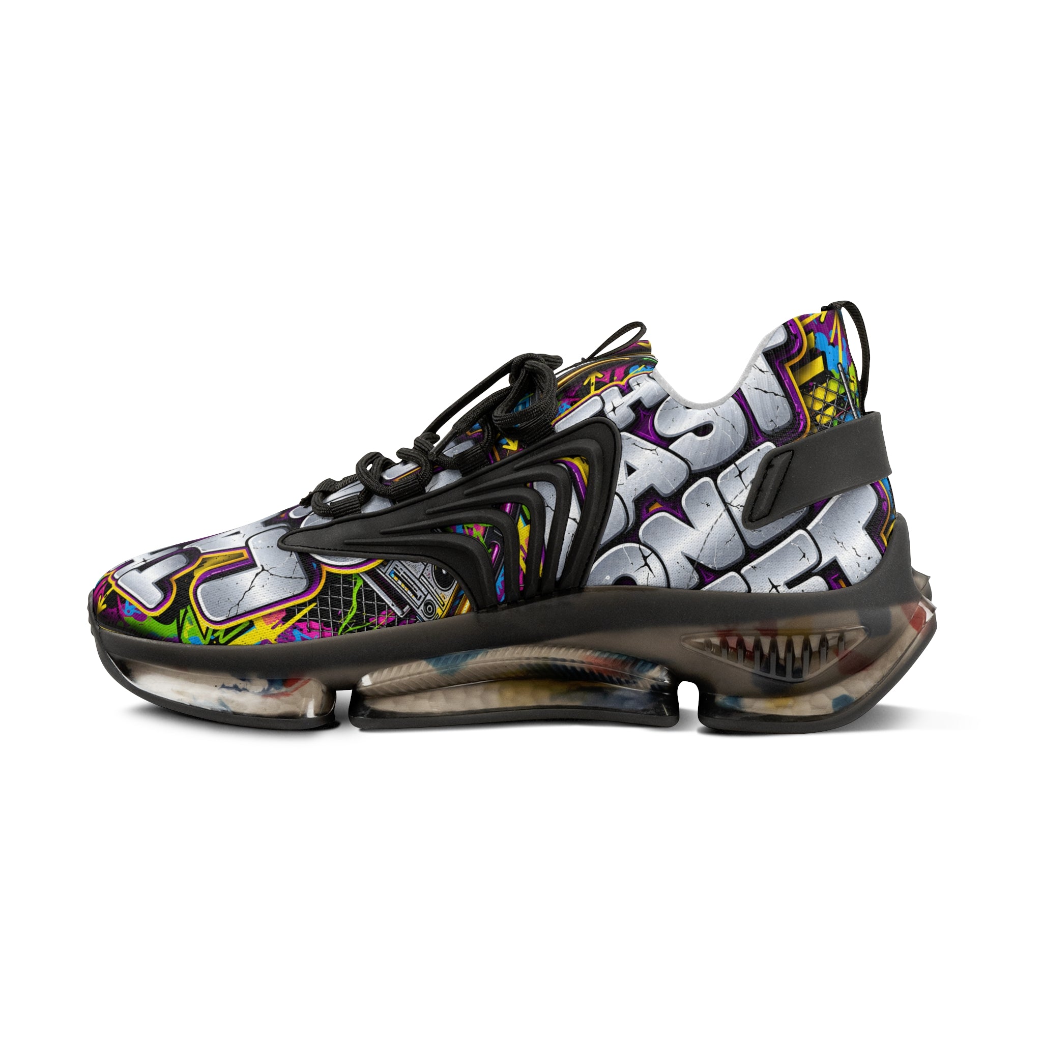 Men's Graffiti 'The Last One Left" Mesh Sneakers — Colorful Streetwear Athletic Shoes