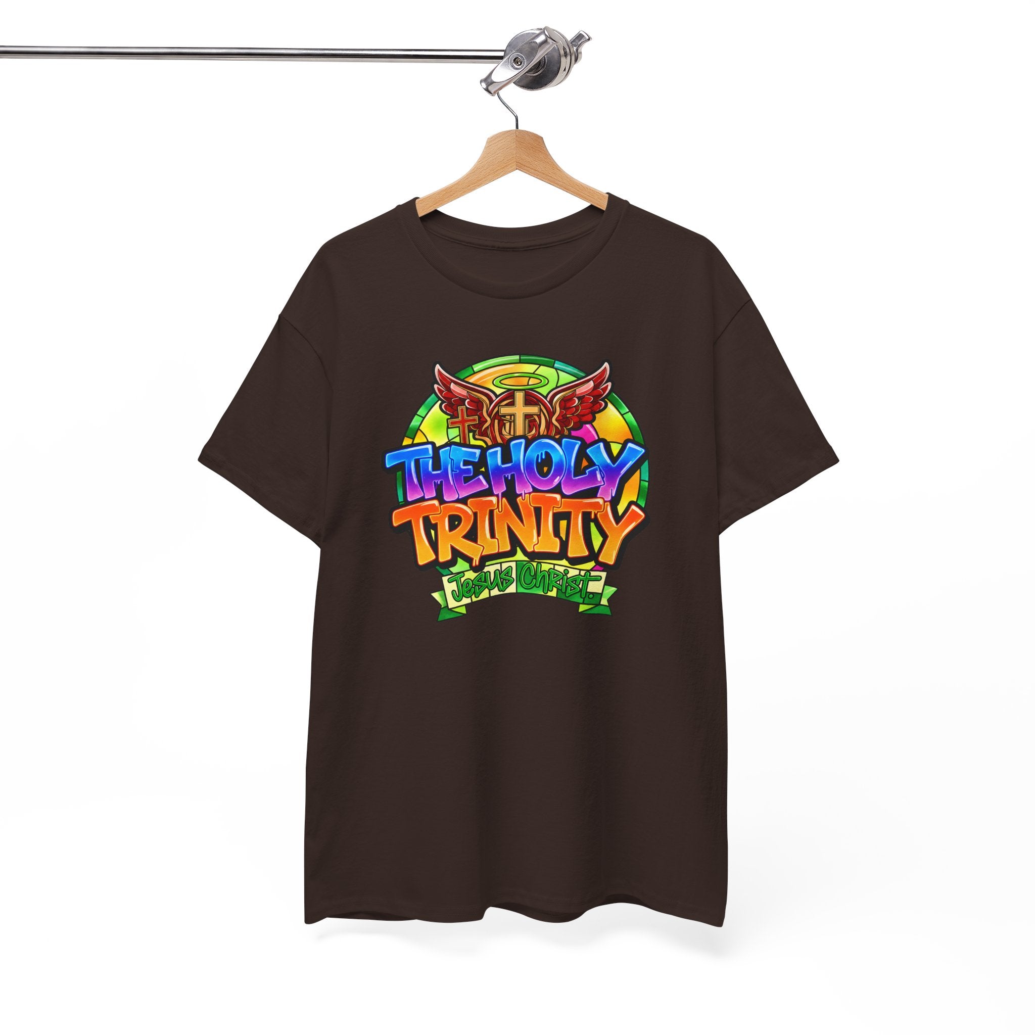 Holy Trinity Graphic Tee — Colorful Faith-Inspired Streetwear T-Shirt