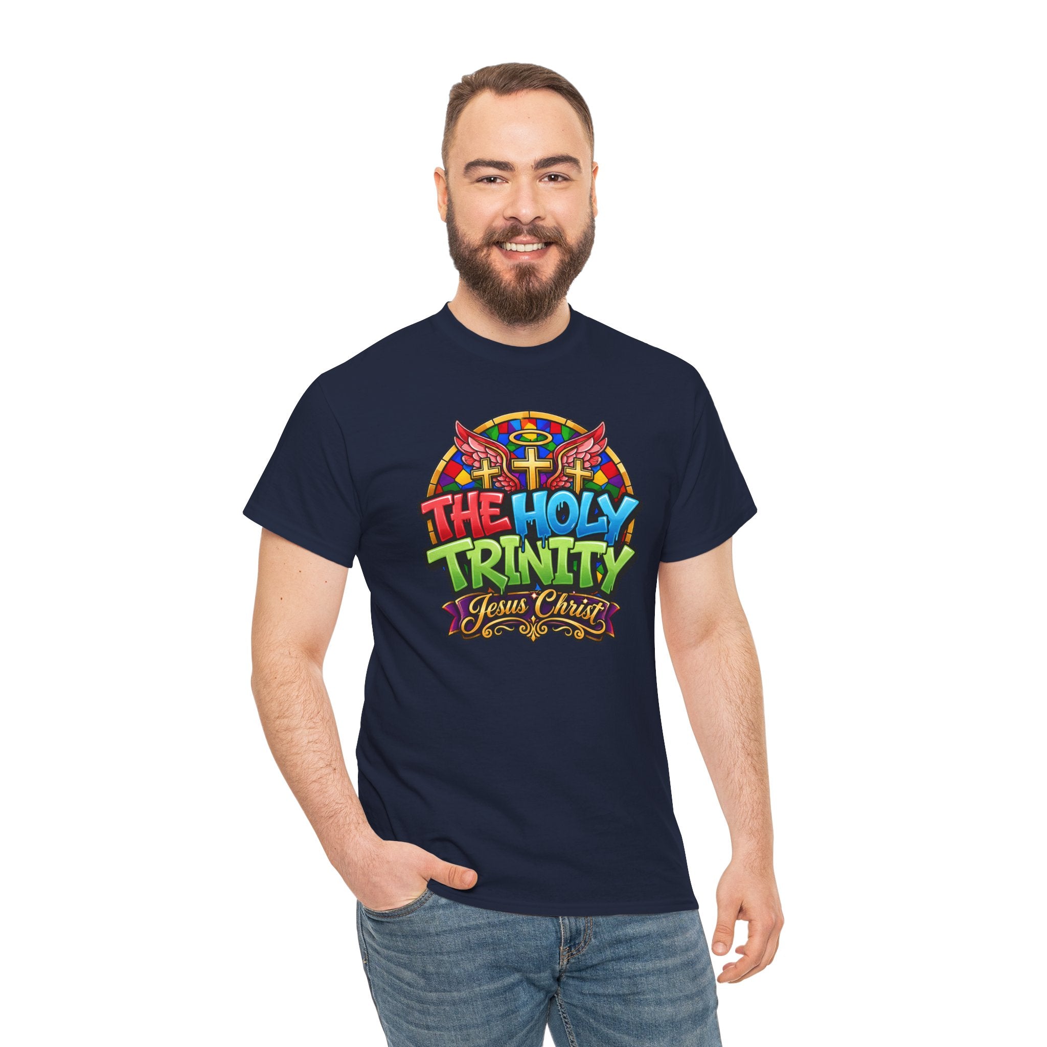 Holy Trinity Graphic Tee — 'The Holy Trinity Jesus Christ' Colorful Faith T-Shirt