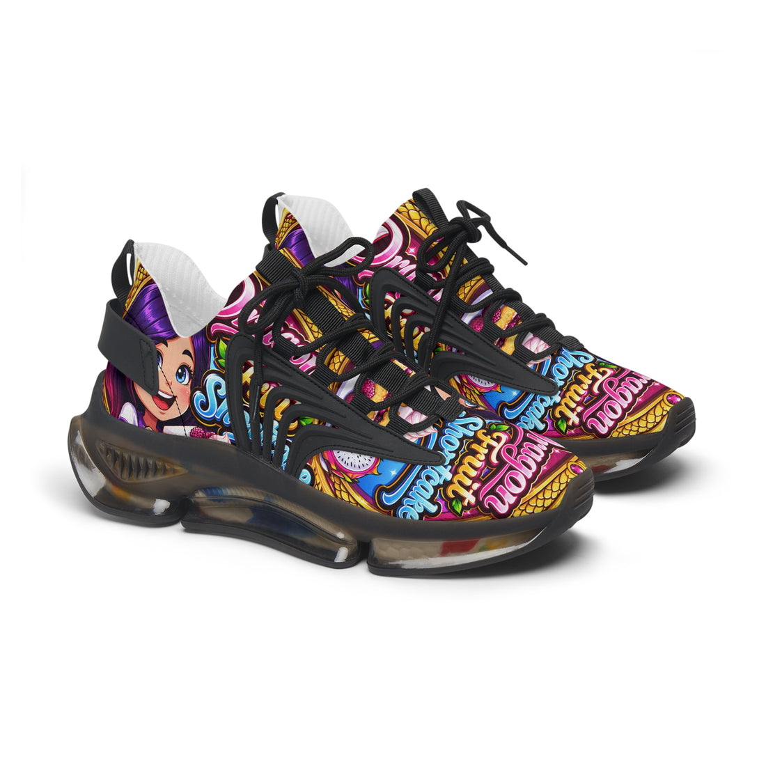 "Dragon Fruit Shortcake "Sneakers — Colorful Women's Mesh Athletic Shoes
