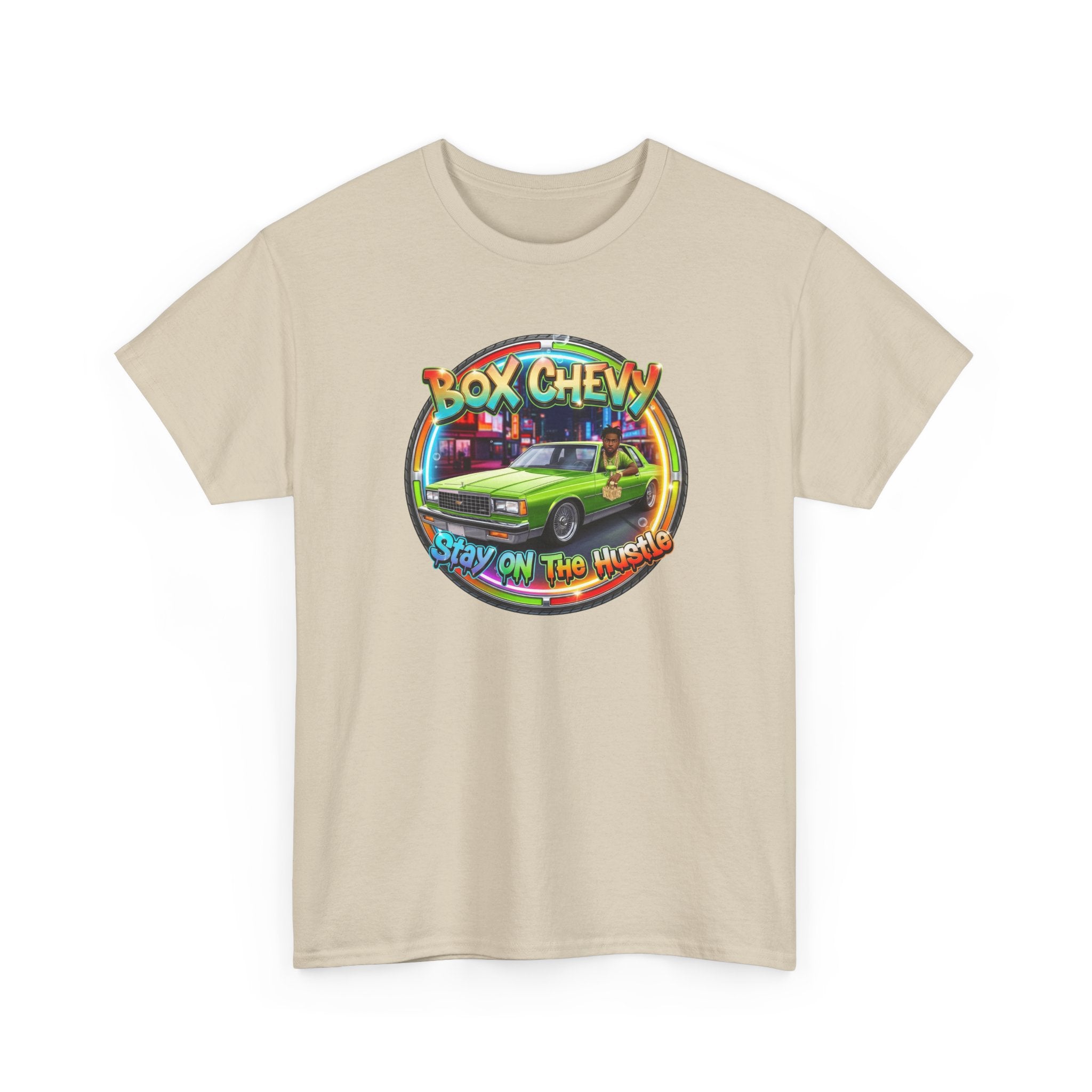 Vintage Chevy Truck Tee — "Box Chevy Stay On The Hustle" Retro Car Graphic Shirt