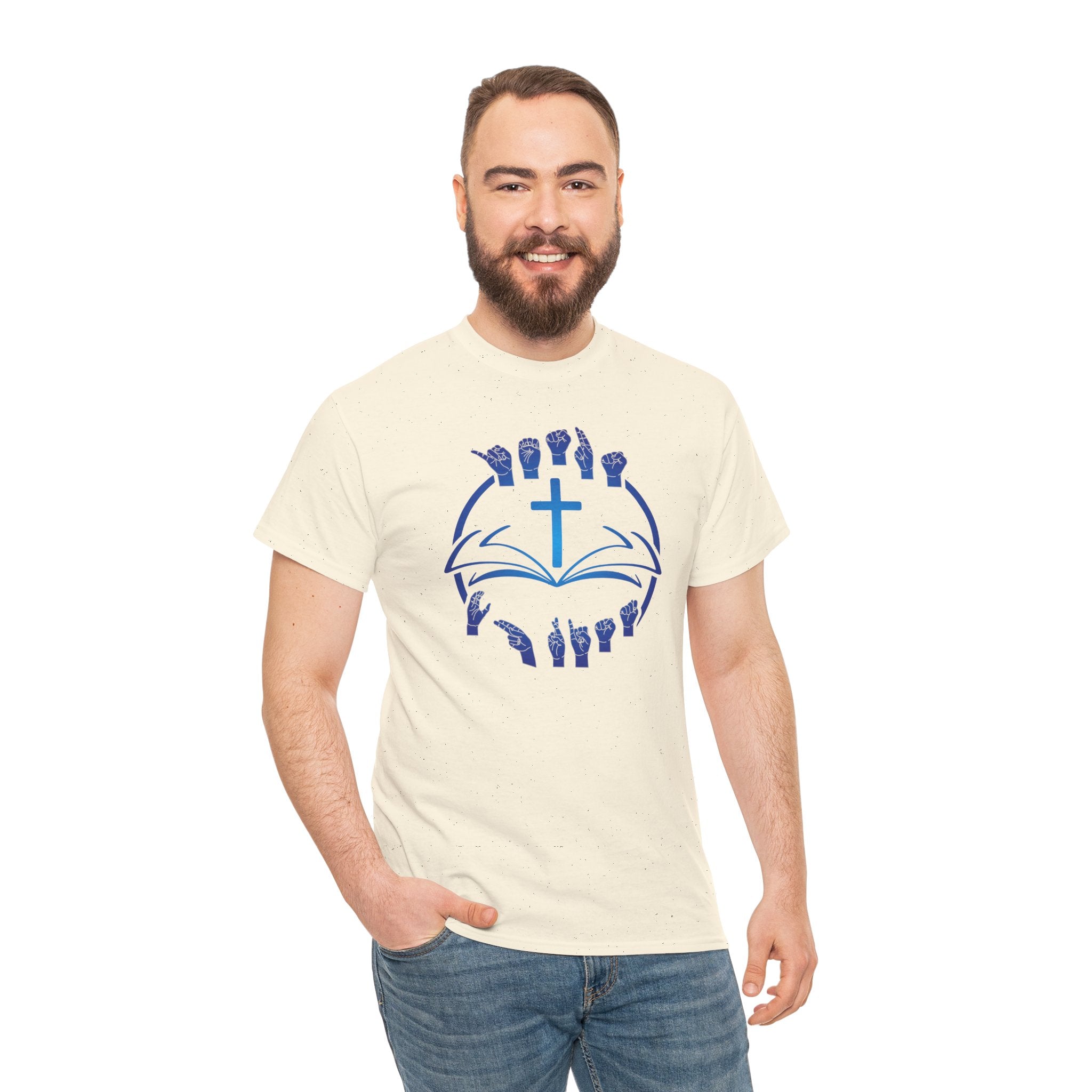 "Christian Bible Cross Sign Language "T-Shirt — Faith Prayer Hands Tee