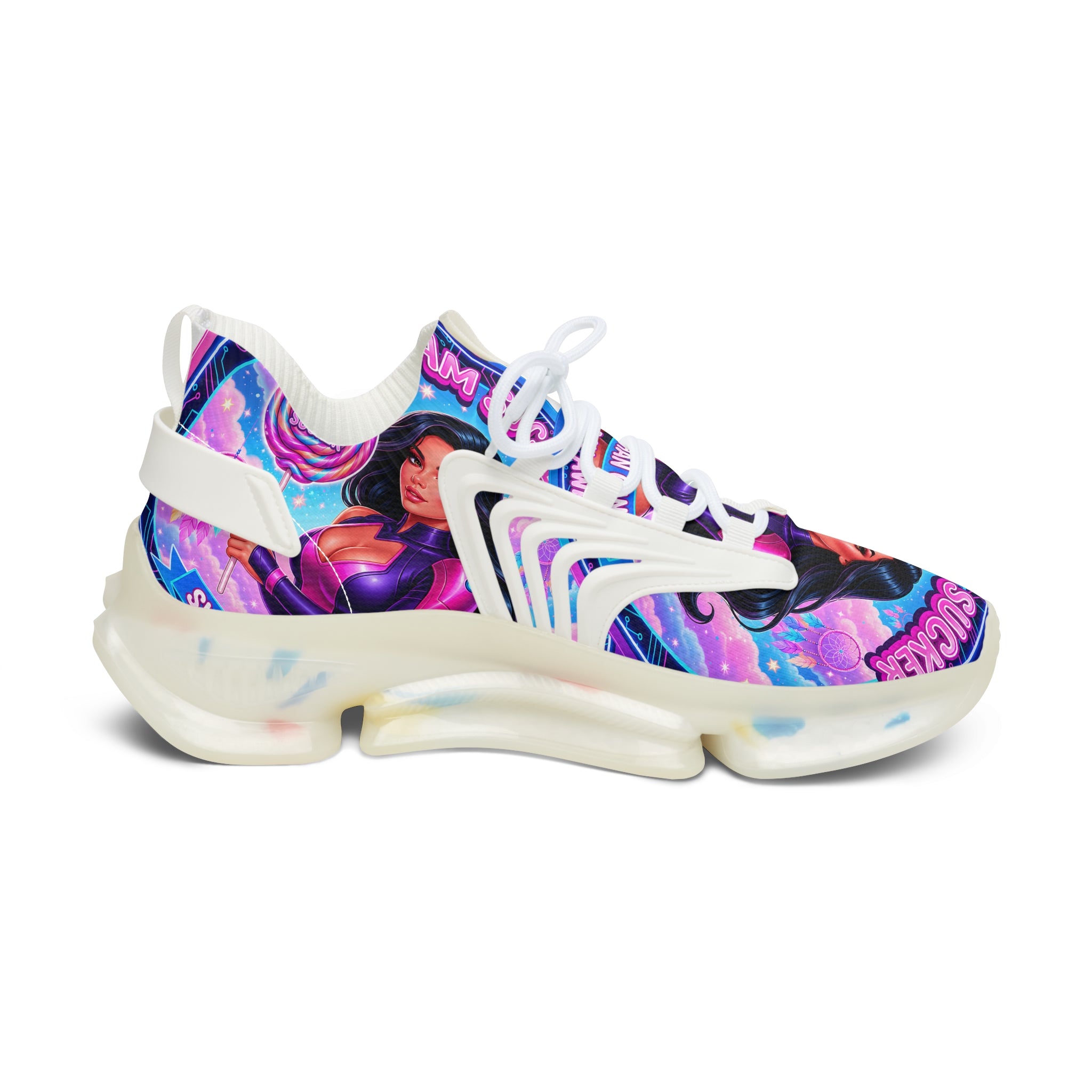 Women's Mesh Sneakers — Vibrant 'A Dream Sucker' Graphic Athletic Shoes