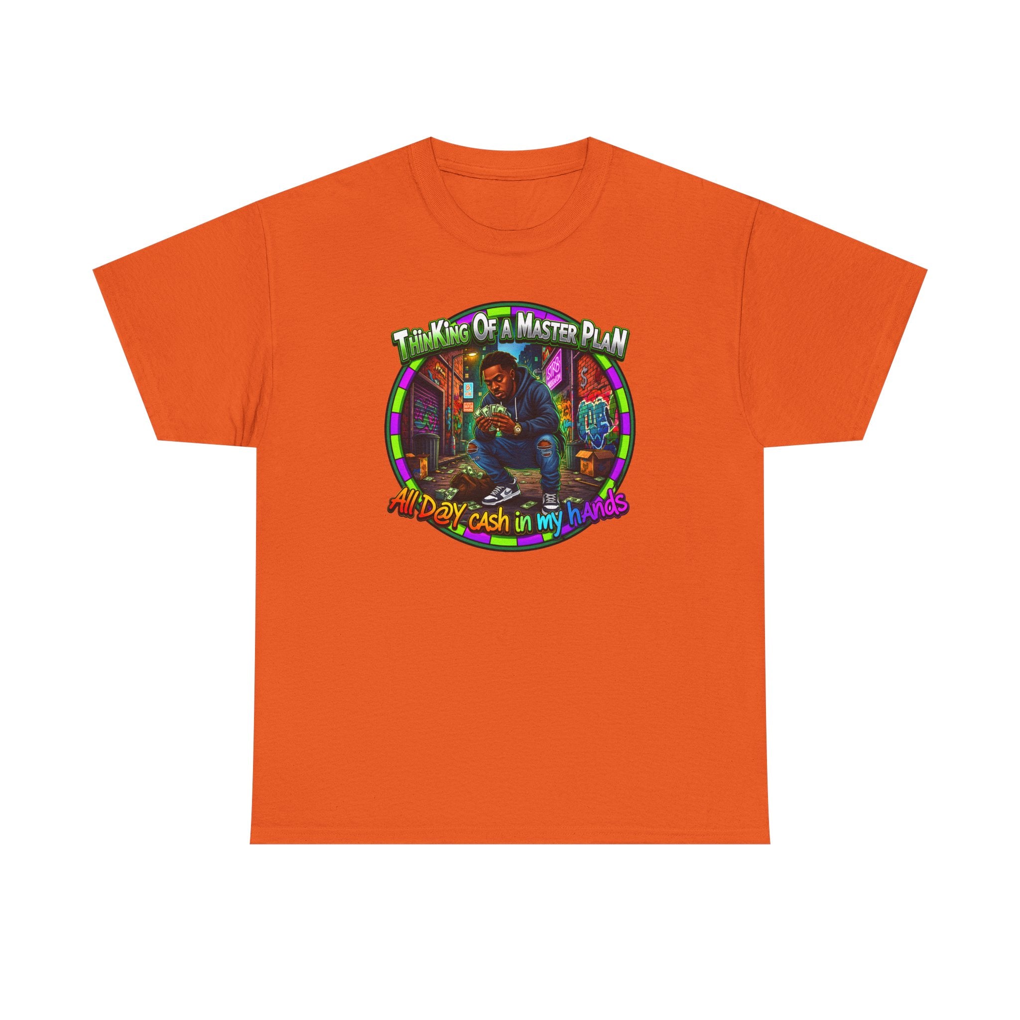 T-Shirt — "Thinking of a Master Plan" Colorful Retro Hip-Hop Graphic Tee