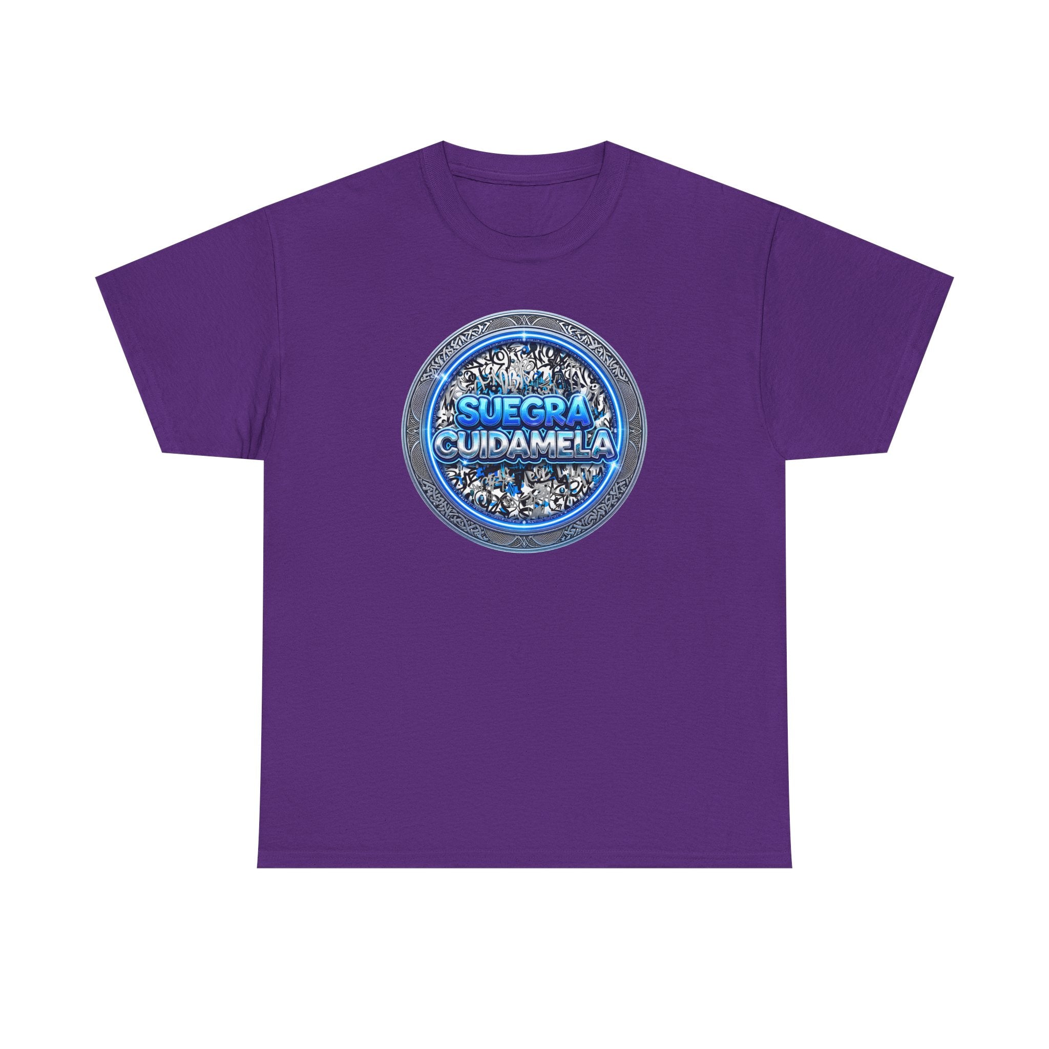 T-Shirt — Suegra Cuídame (Blue Floral Emblem)