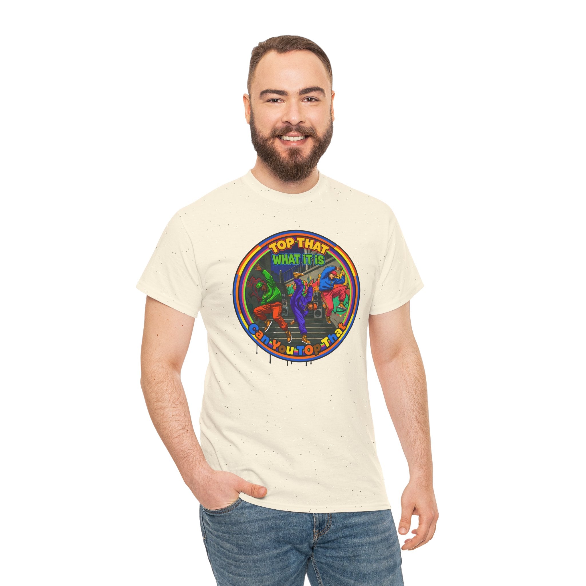 Retro  Tee — "Top That What It Is" Graphic Cotton Shirt