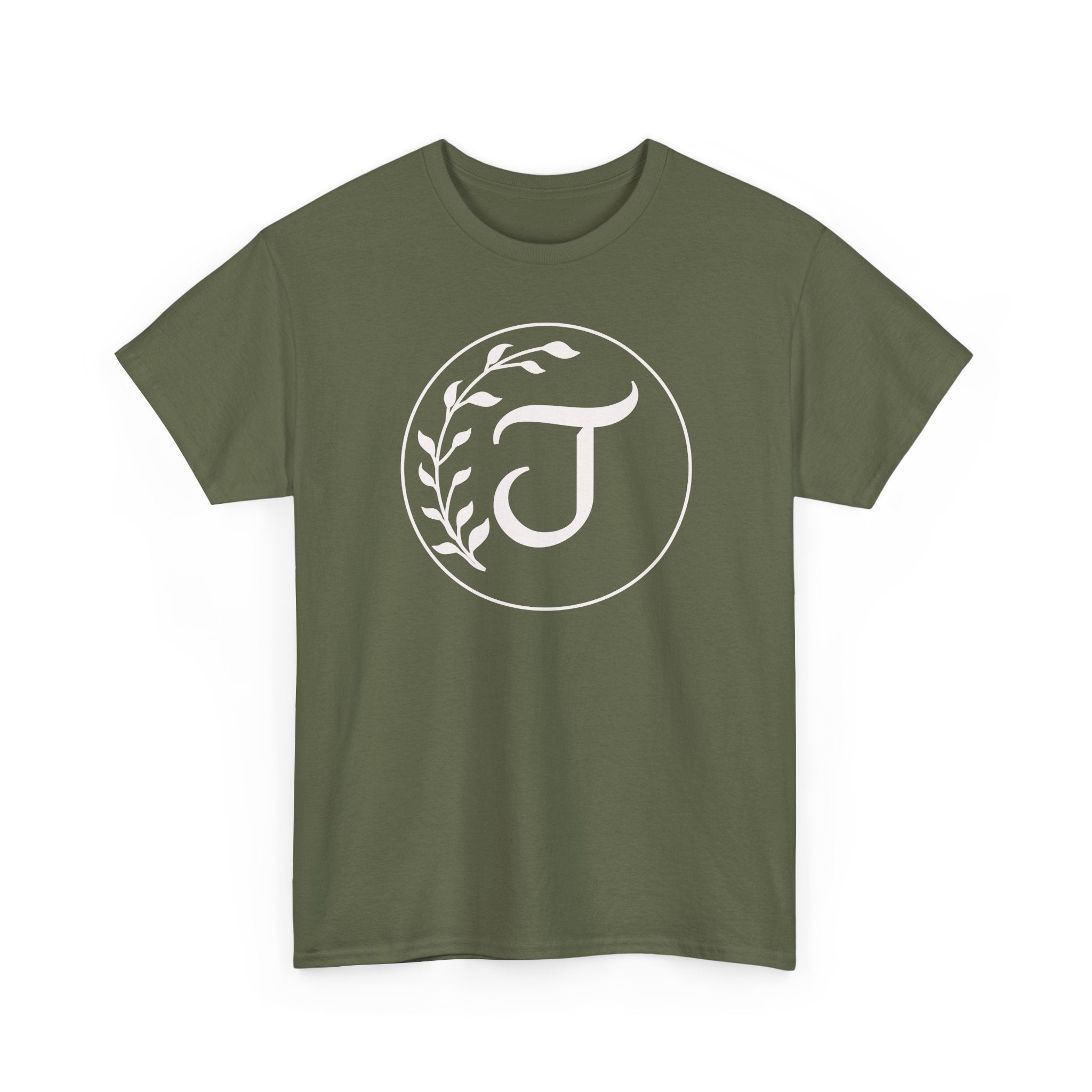 White Tee with Subtle "Floral J " Jesus Christ "— Minimalist Japanese Character T-Shirt