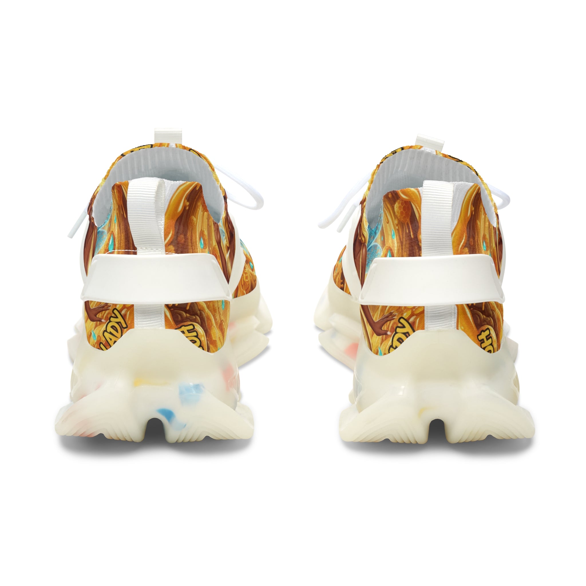 Women's Mesh Sneakers —"Honey Bee Bae" Golden Bee Fairy Graphic Athletic Shoes