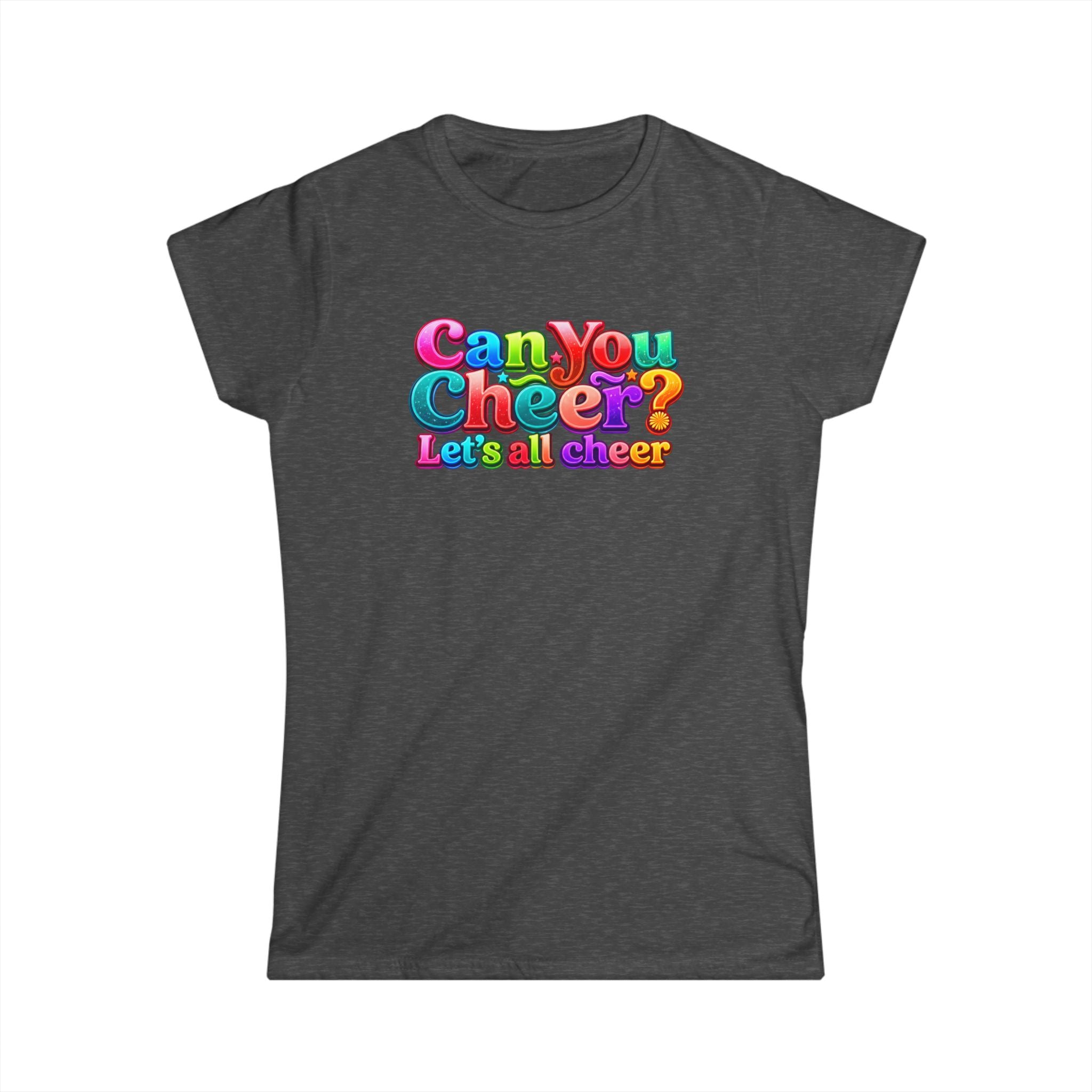 "Can You Cheer" Women's Tee — Colorful Retro Cheer Graphic Shirt