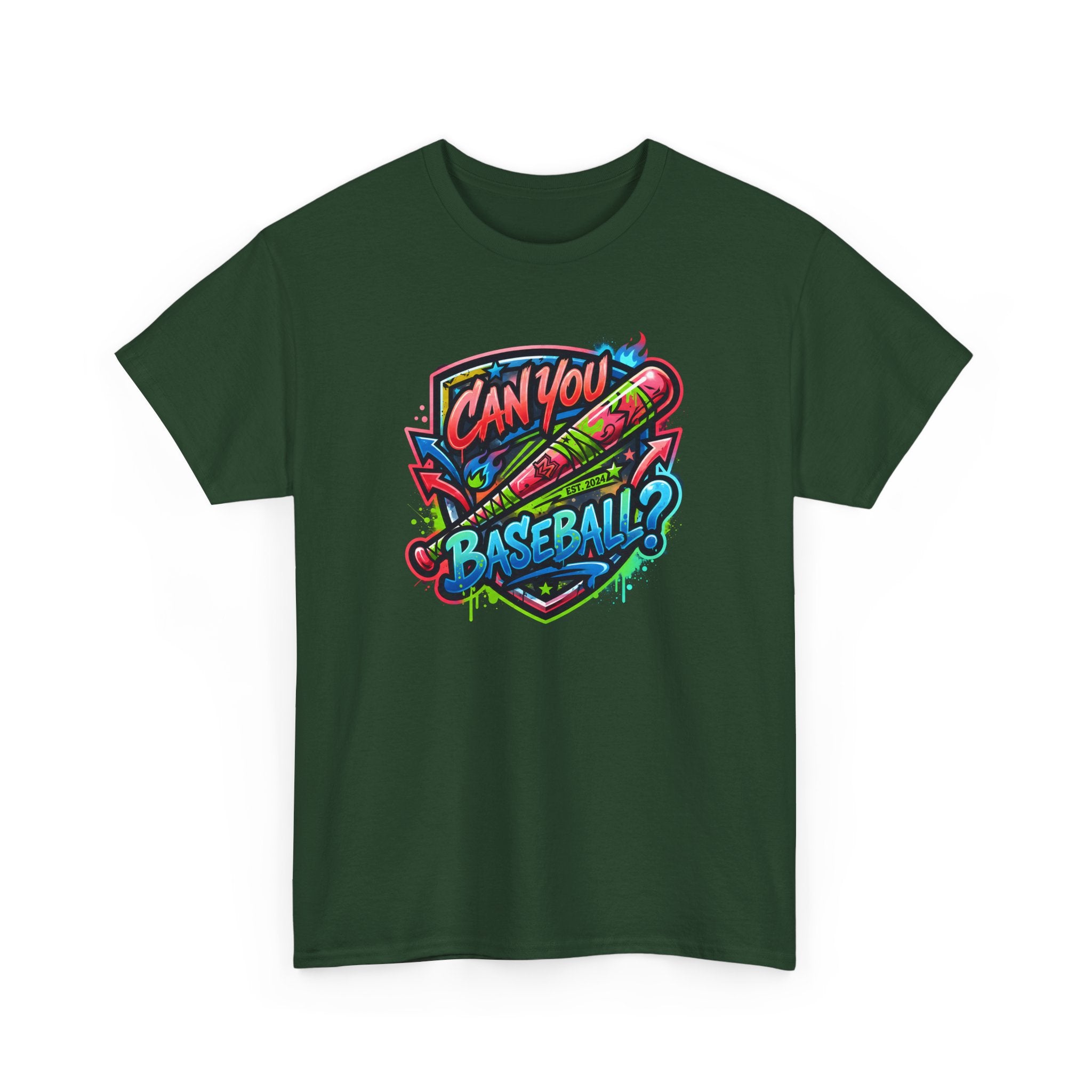 Can You Baseball? T-Shirt — Colorful Retro Baseball Graphic Tee