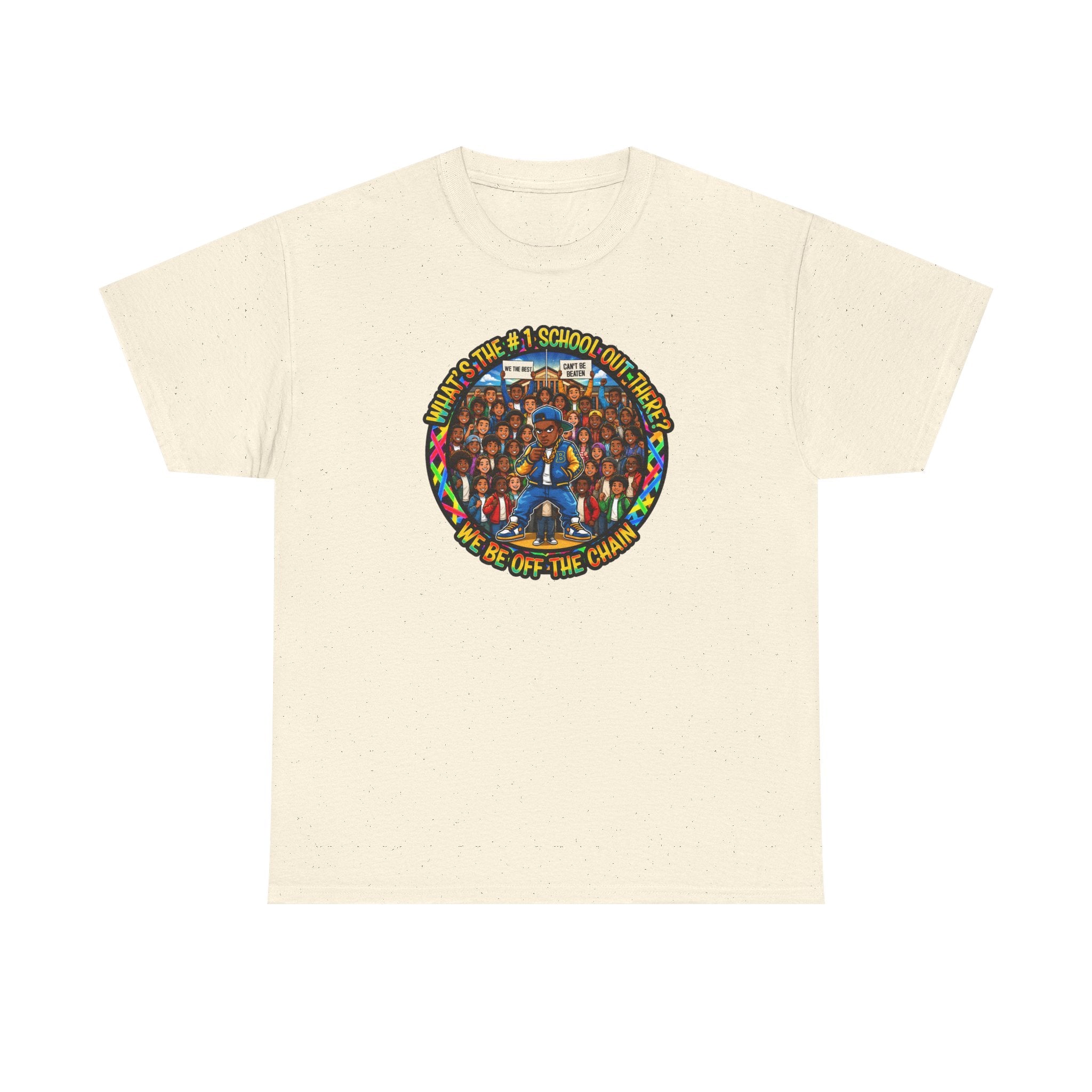 Community Unity Tee — "What's The #1 School Out There" Illustration Shirt