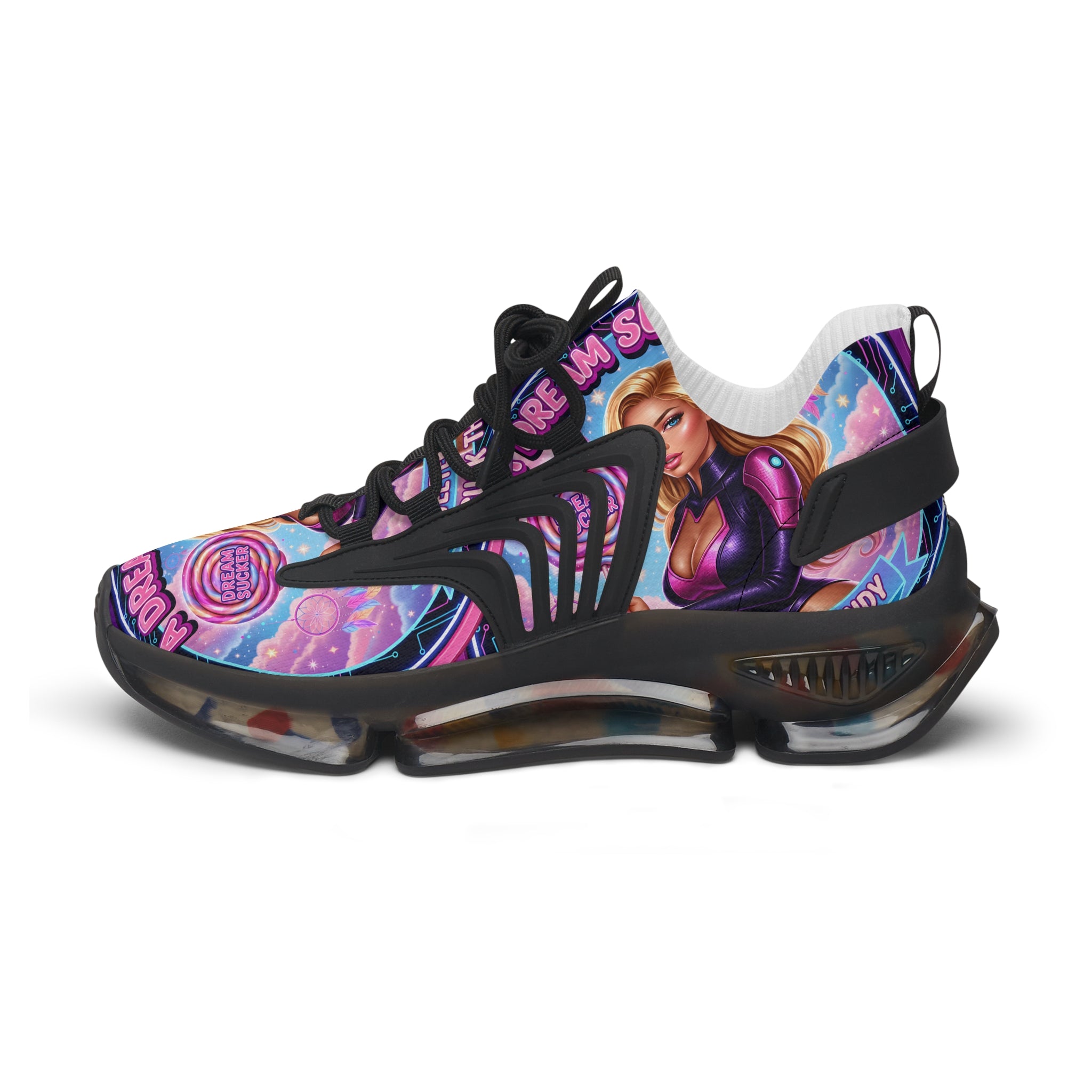 Women's Mesh Sneakers — Colorful Pop-Art 'A Dream Sucker' Graphic Athletic Shoes