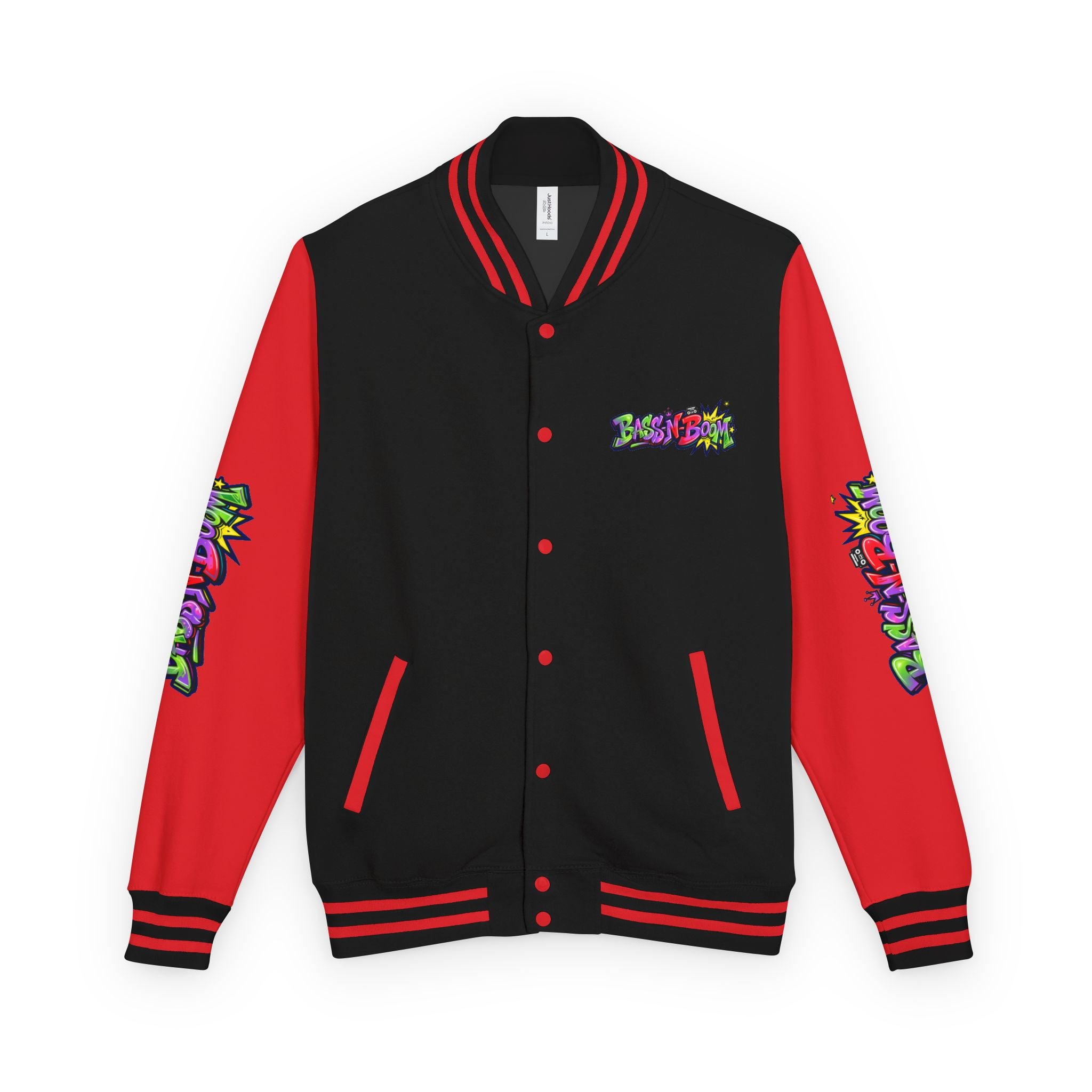Letterman Jacket — 'Bass N Boom' Graffiti Bomber