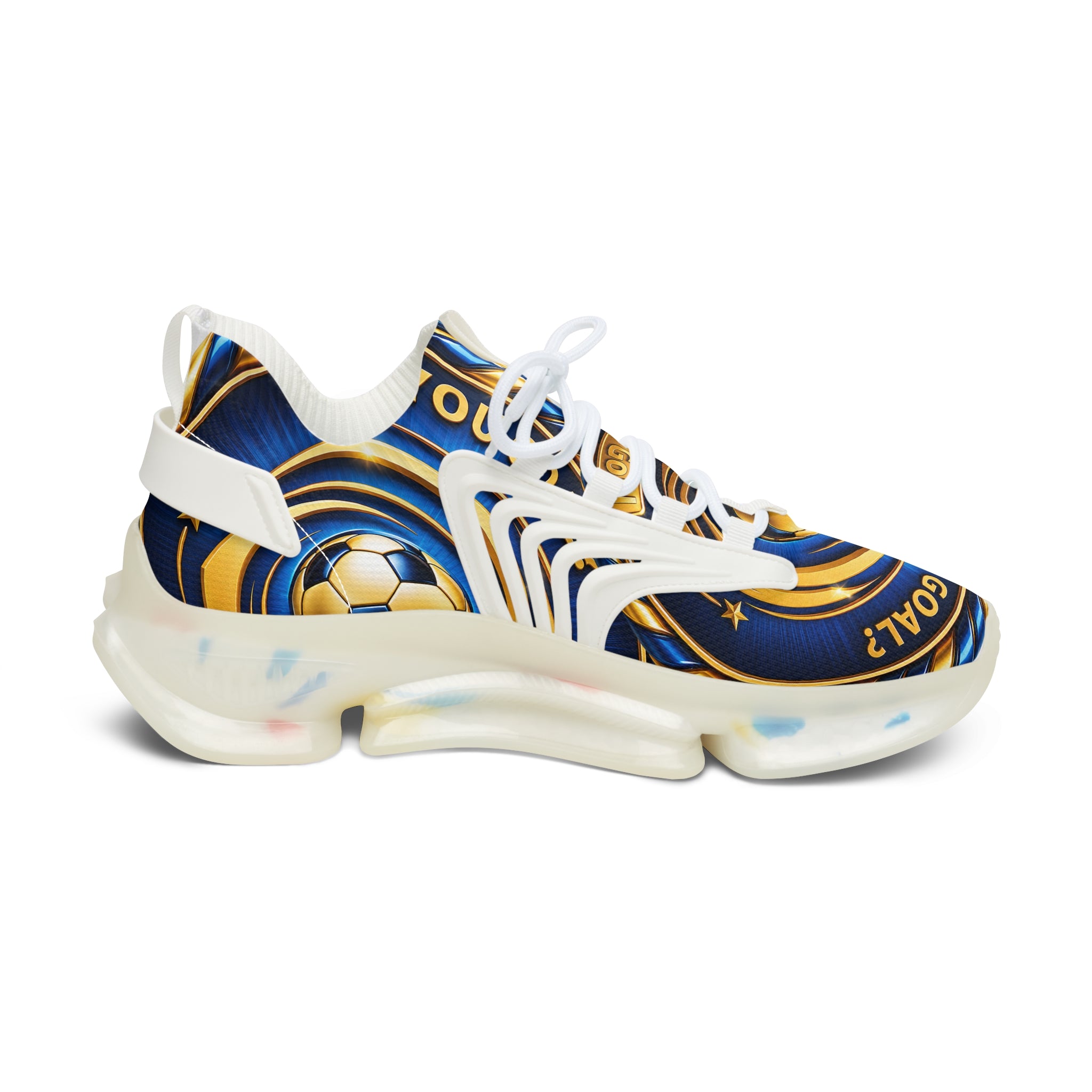 Men's Mesh Sneakers —"Can You Goal" Soccer Goal Design Women’s Athletic Shoes