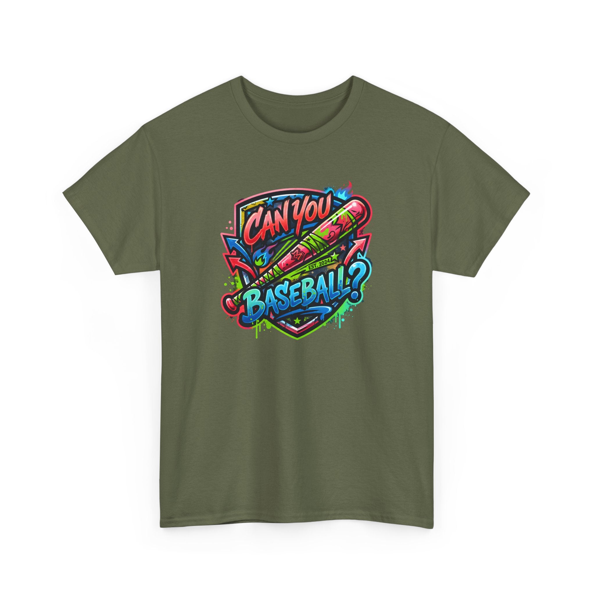 Can You Baseball? T-Shirt — Colorful Retro Baseball Graphic Tee