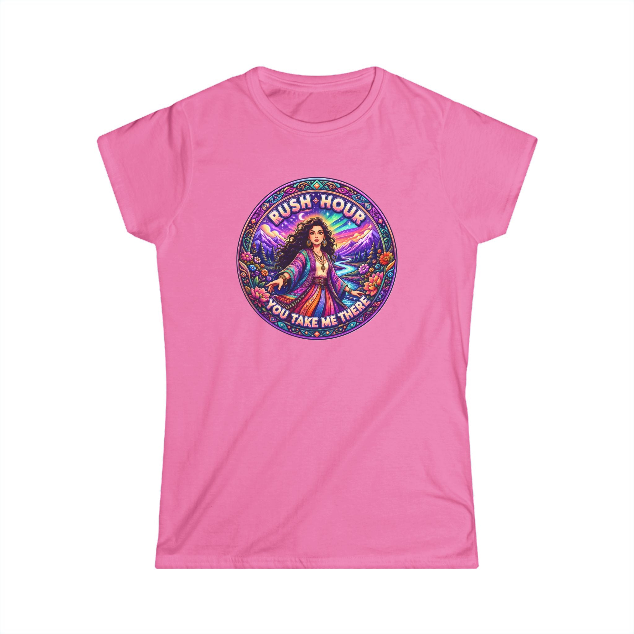 Retro Floral Tee — "You Take Me There" Women's Graphic T-Shirt