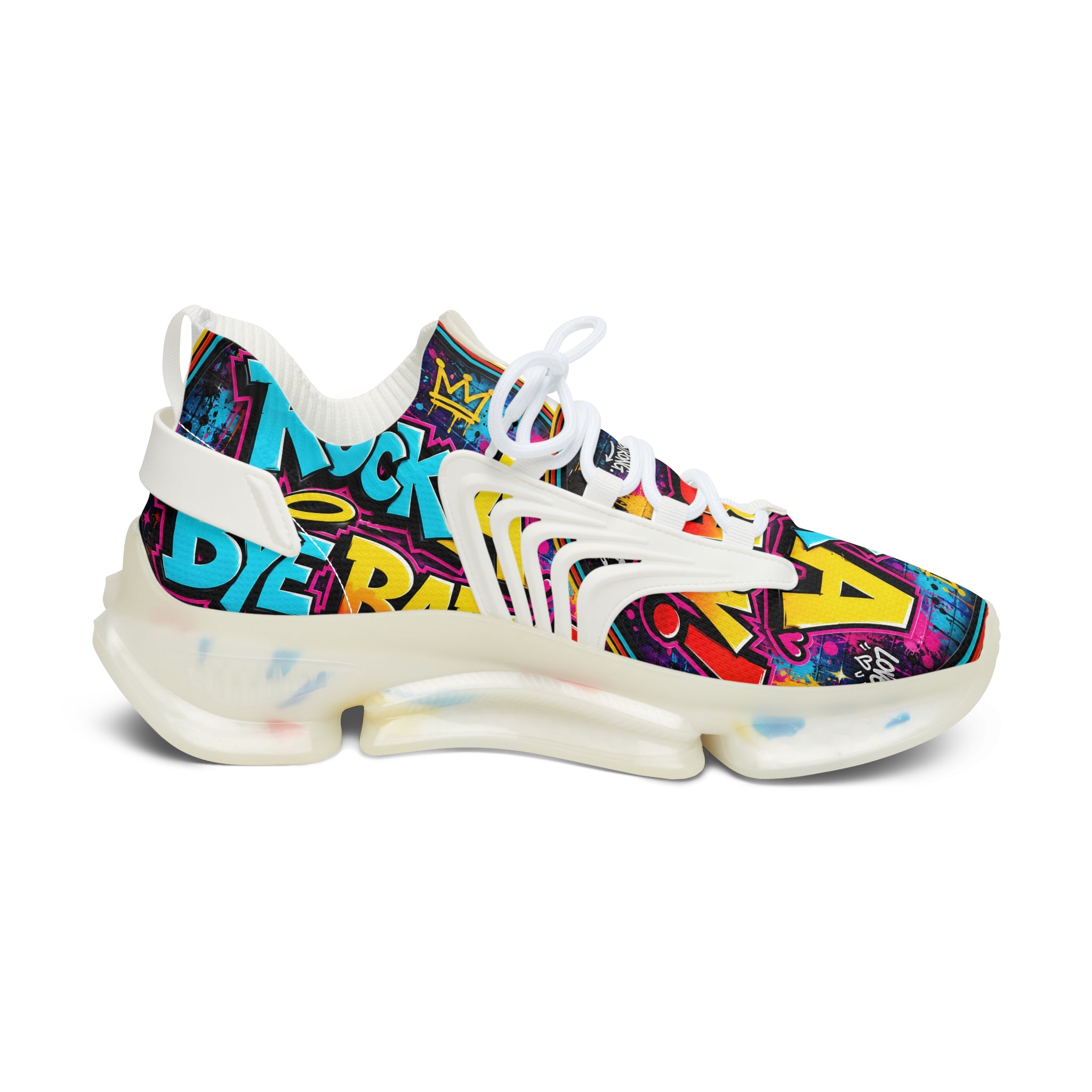 Women's Mesh Sneakers - Bold Graffiti 'Rock A Bye Baby' Streetwear Running Shoes