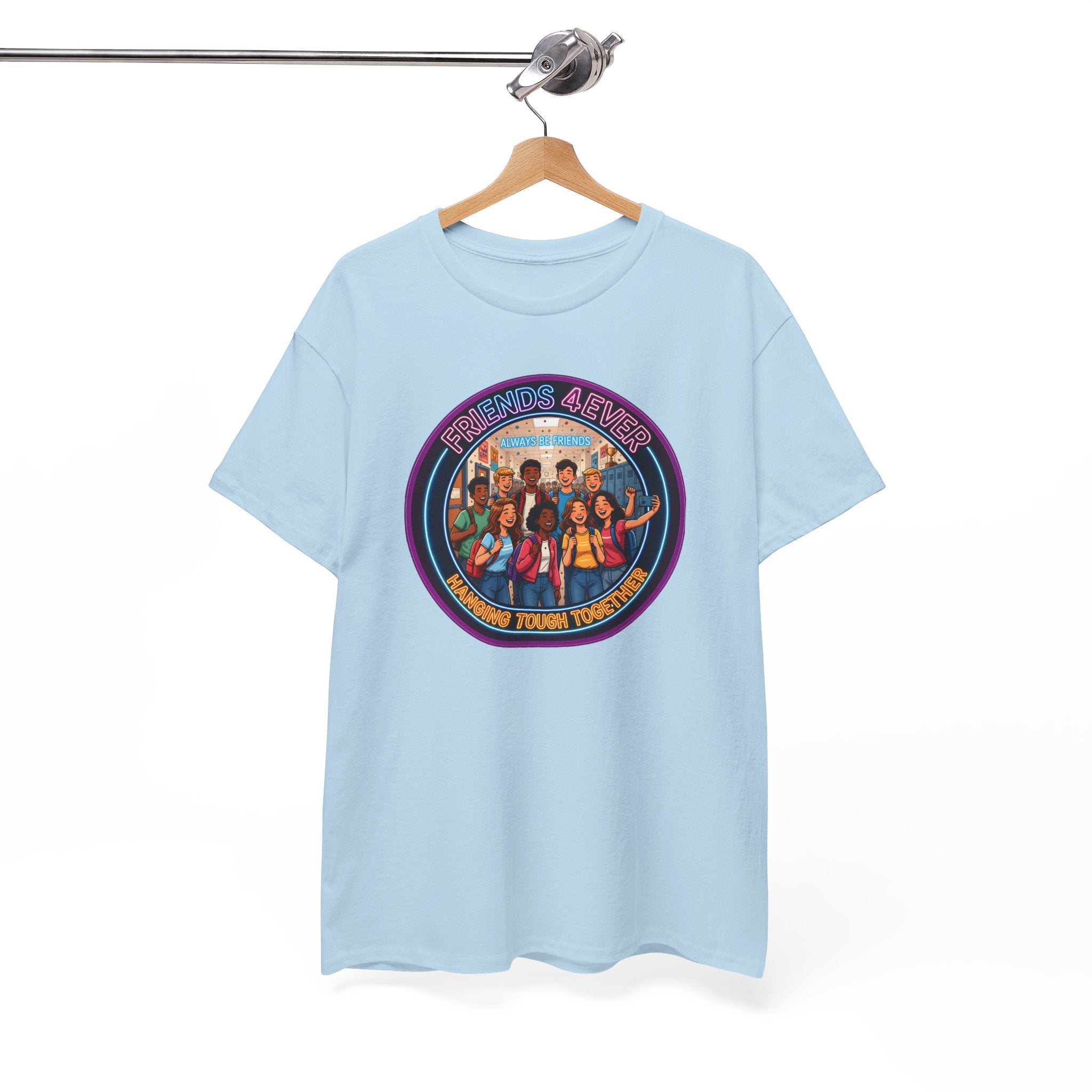 Graphic Tee — Retro Group Illustration "Friends Forever"