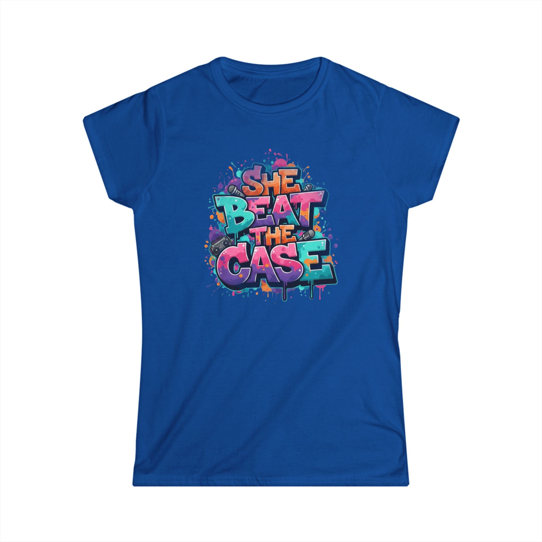 "She Beat the Case" Tee — Bold Graffiti Women’s Victory T-Shirt