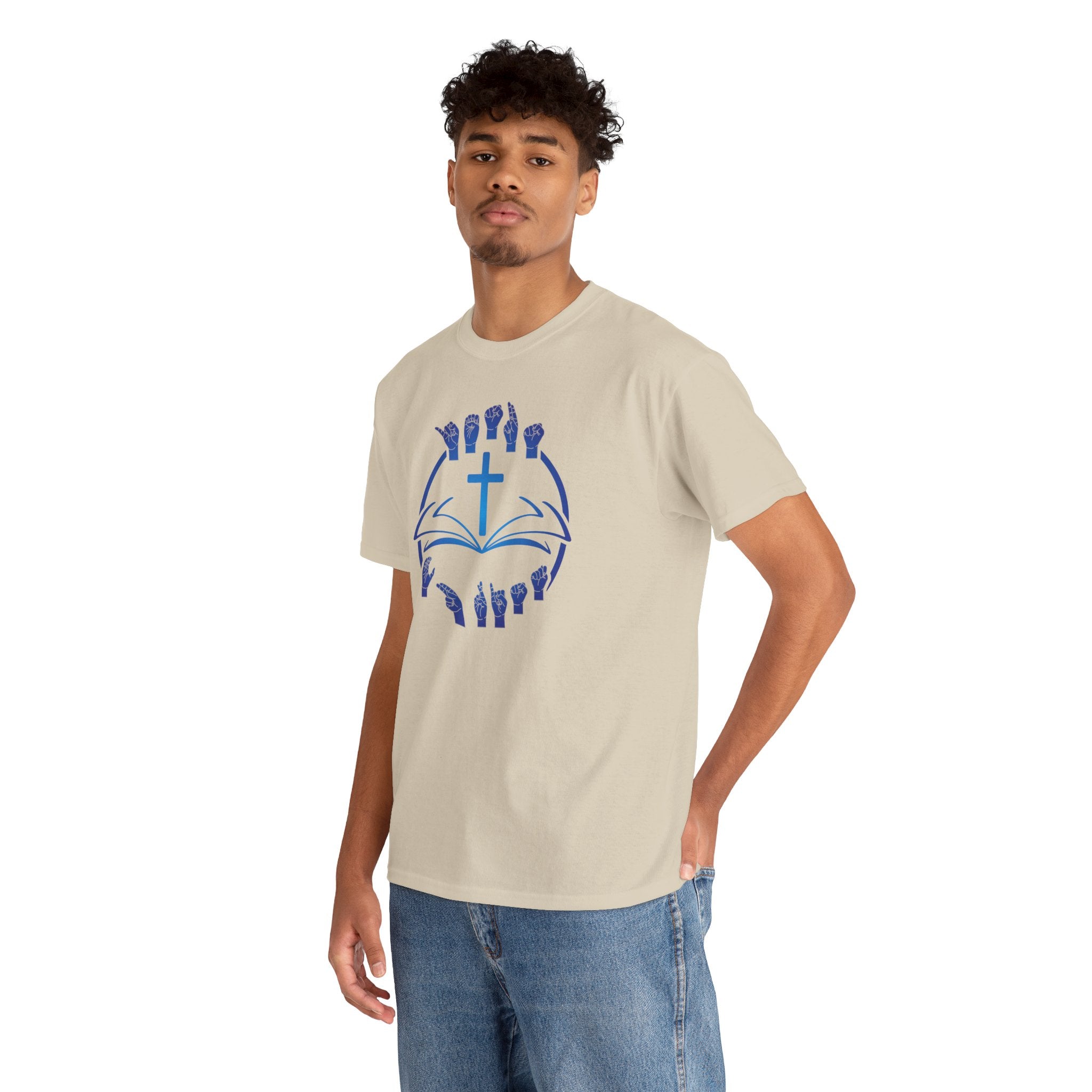 "Christian Bible Cross Sign Language "T-Shirt — Faith Prayer Hands Tee
