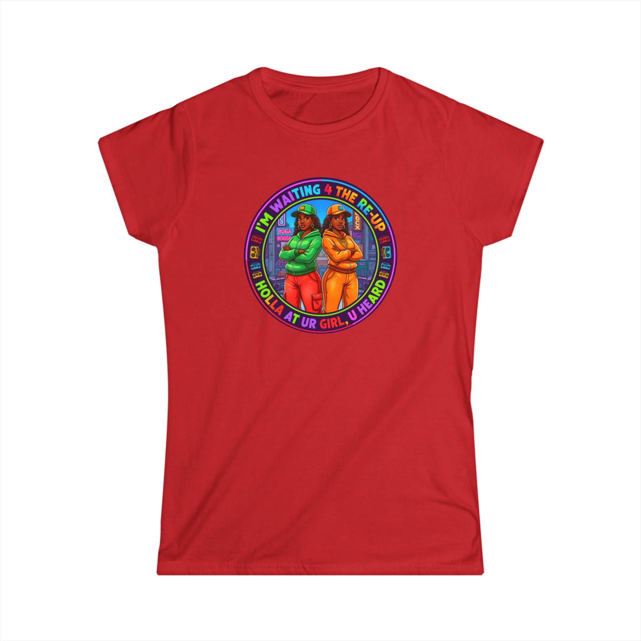 " Im Waiting For The Reup"  Graphic Tee — Retro Rainbow Sisters Women's Shirt