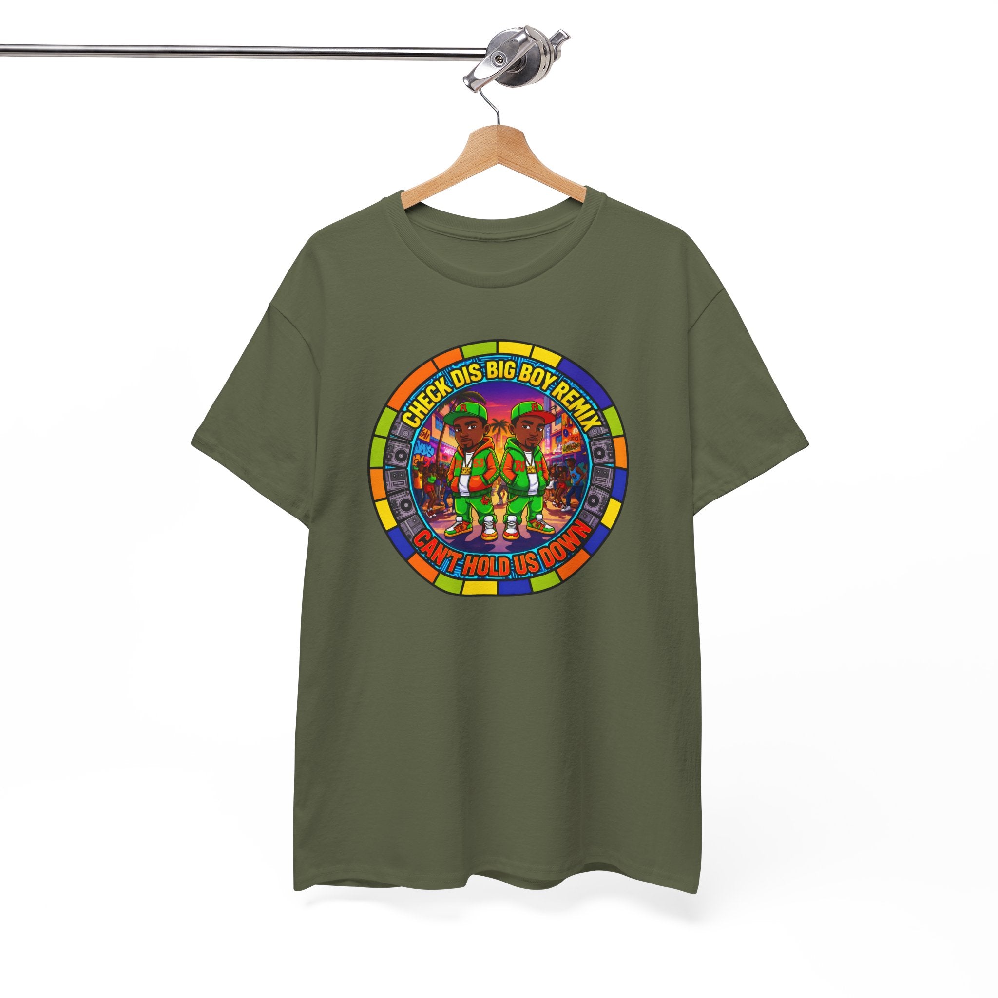 T-Shirt — "Check Dis Big Boy Remix" Colorful Cartoon Grap6hic Tee