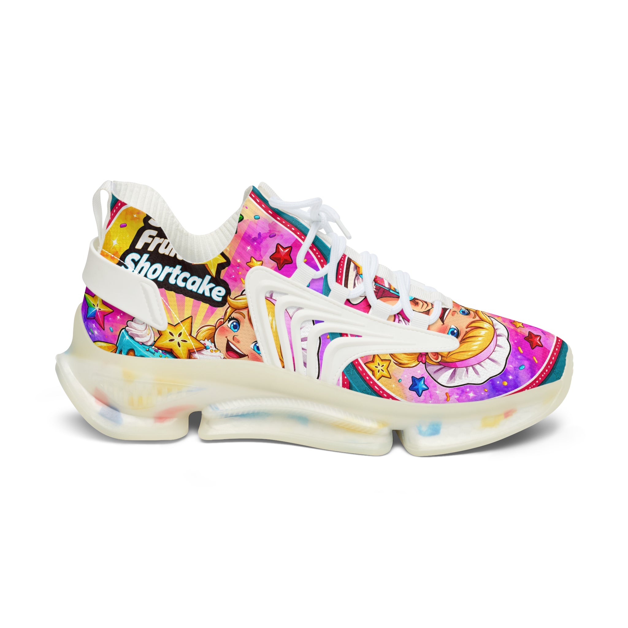 Mesh Sneakers — Colorful 'Star Fruit Shortcake' Anime Runner for Women