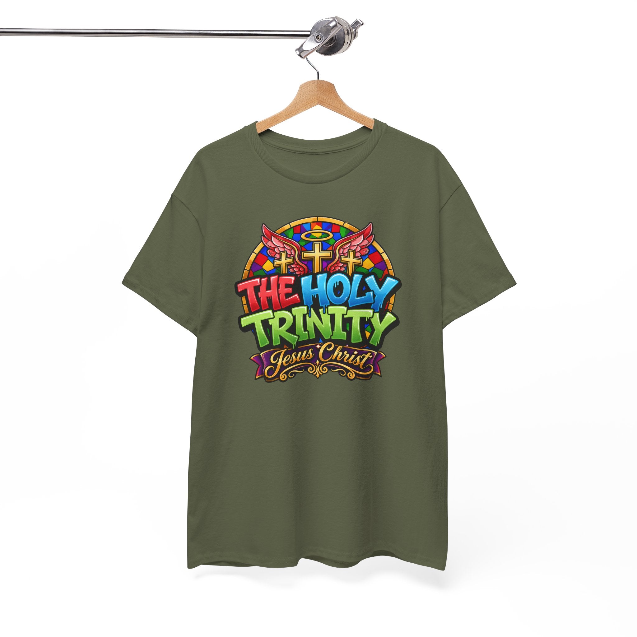 Holy Trinity Graphic Tee — 'The Holy Trinity Jesus Christ' Colorful Faith T-Shirt