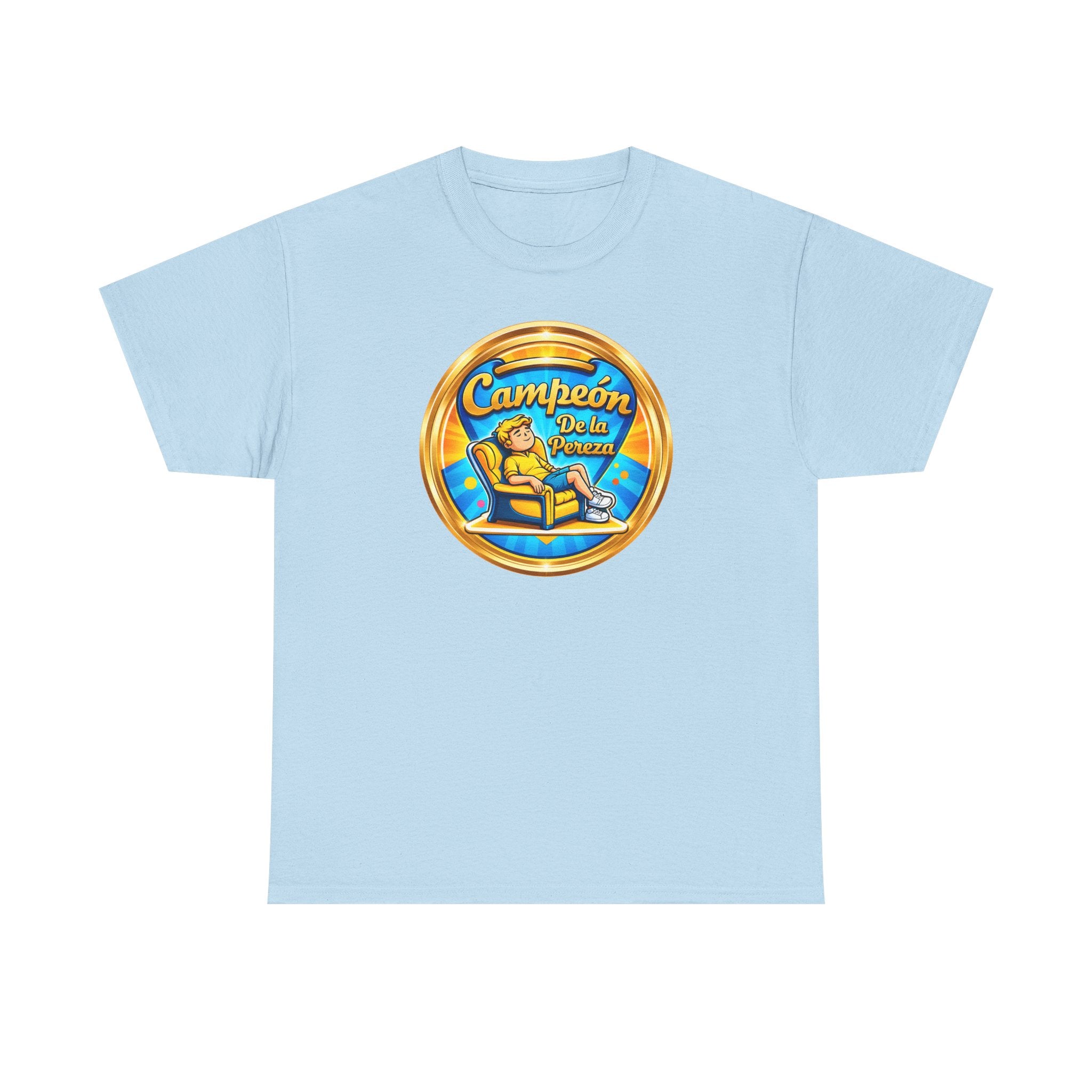 "Campeón De La Pereza" Tee — Gold Badge Adventure T‑Shirt