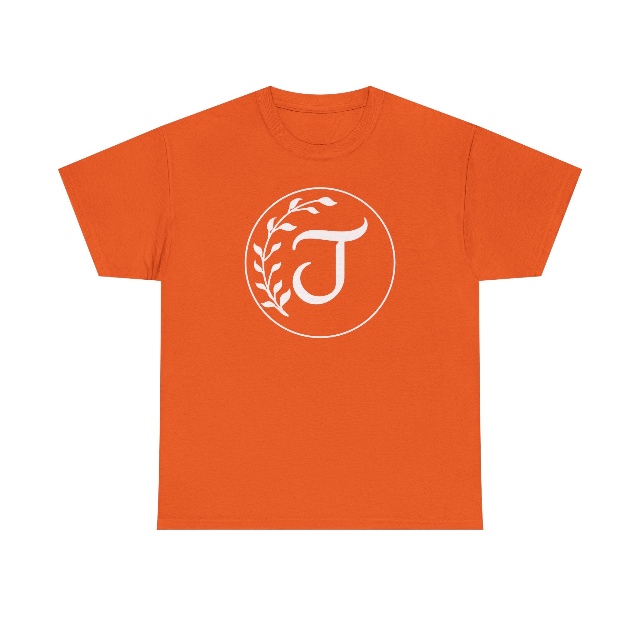 White Tee with Subtle "Floral J " Jesus Christ "— Minimalist Japanese Character T-Shirt