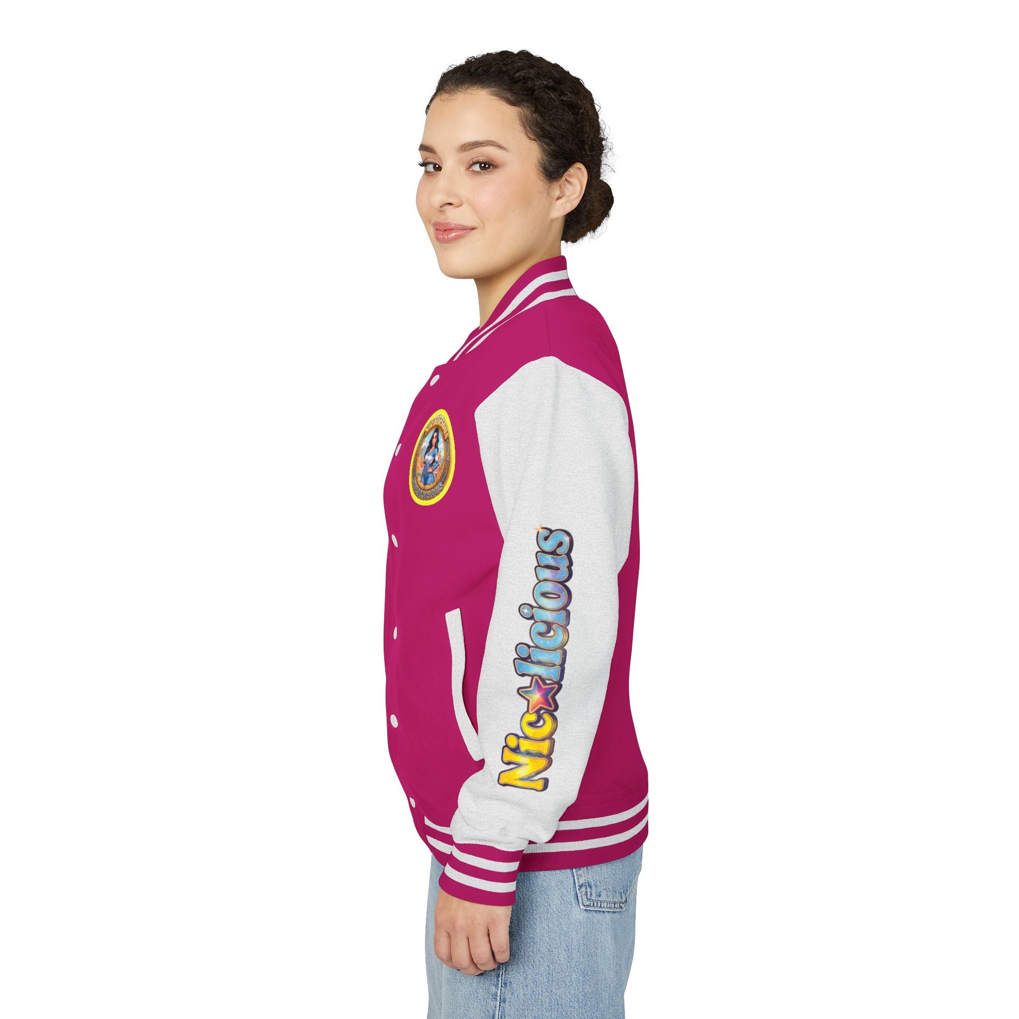 Letterman Jacket — 'Nicalicious' Retro Badge Varsity Jacket