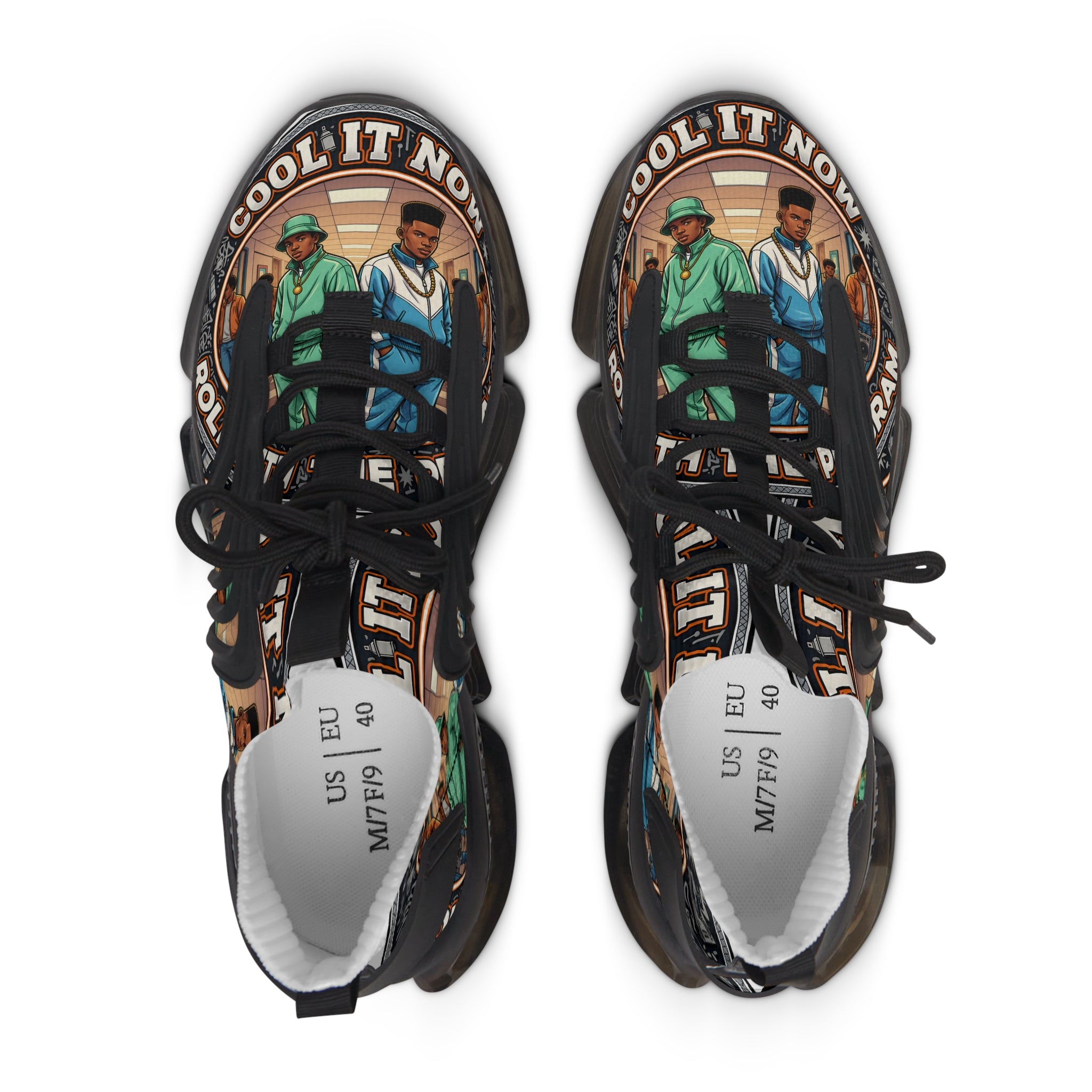 Men's Mesh Sneakers — Vintage 'Cool It Now' Graphic  Athletic Shoes