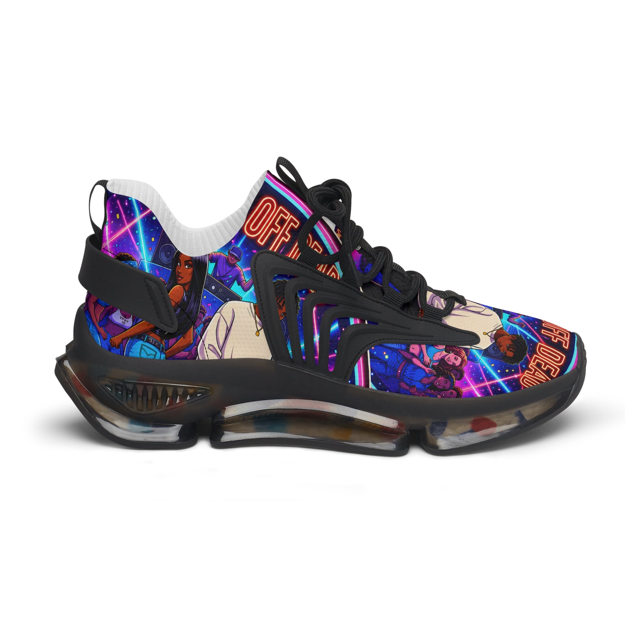 Women's Mesh Sneakers — Retro Vaporwave Anime Graphic Athletic Shoes