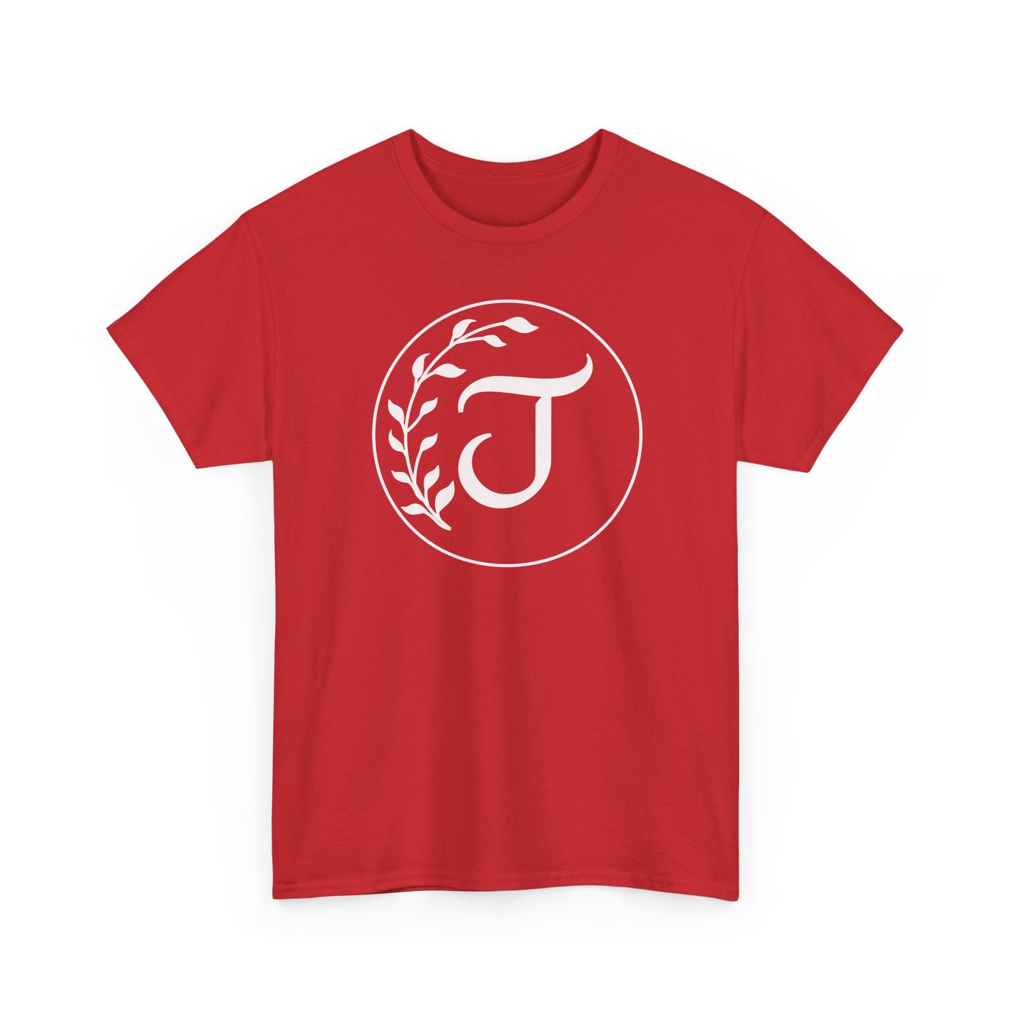White Tee with Subtle "Floral J " Jesus Christ "— Minimalist Japanese Character T-Shirt