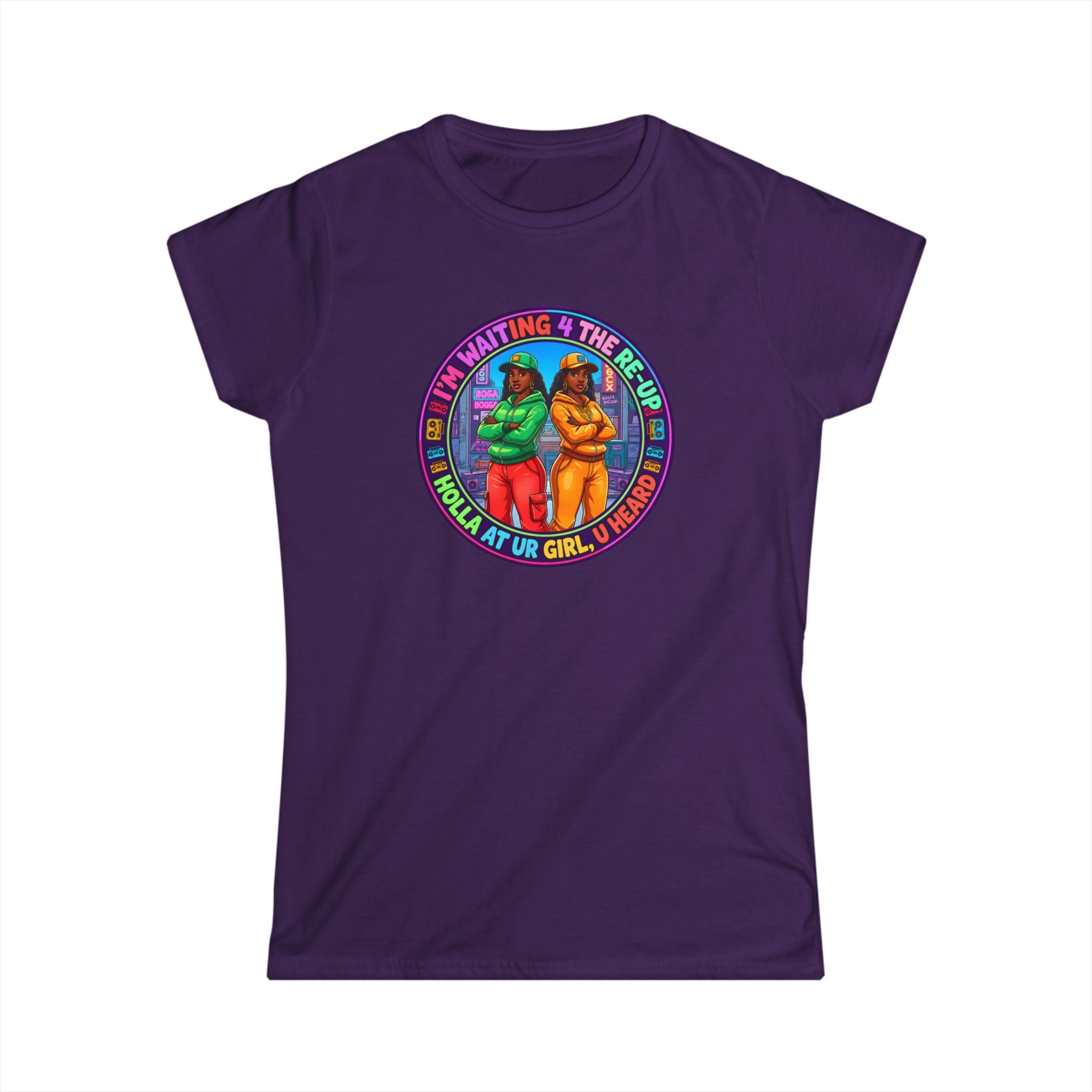 Women's Tee - Colorful Retro 'I'm Waiting 4 The ReUp' Graphic