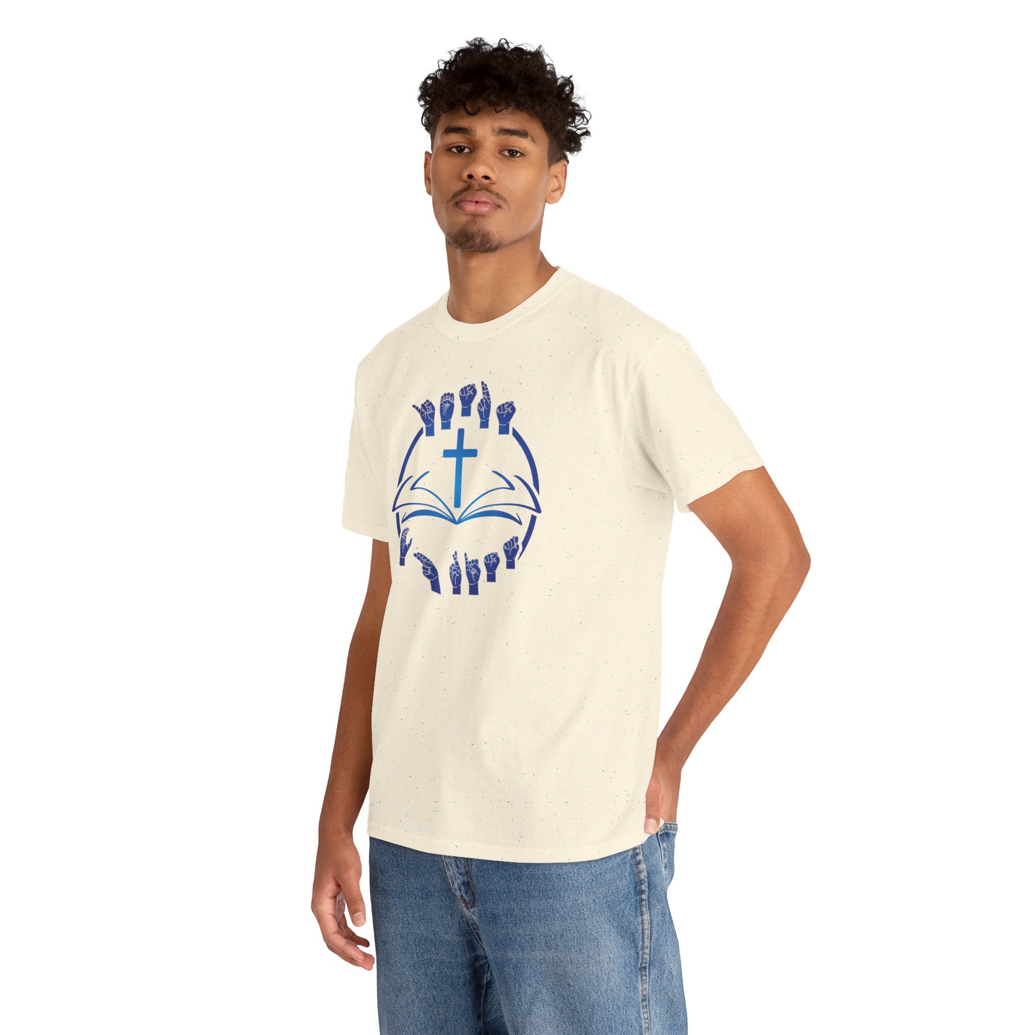 "Christian Bible Cross Sign Language "T-Shirt — Faith Prayer Hands Tee