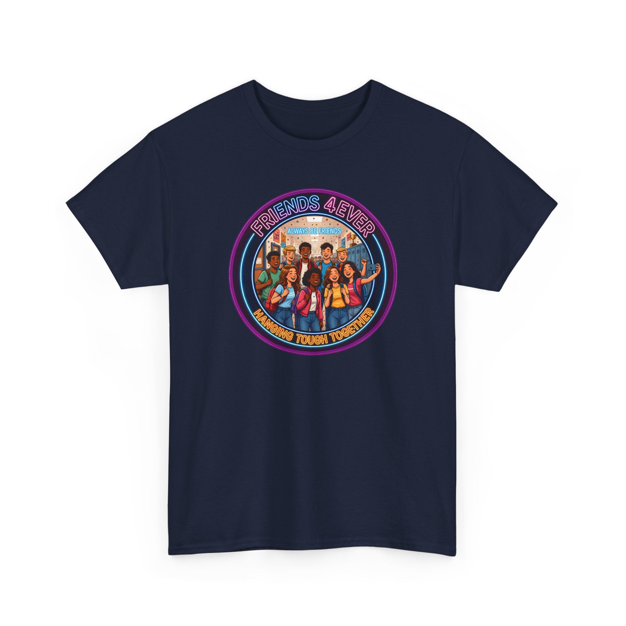 Graphic Tee — Retro Group Illustration "Friends Forever"