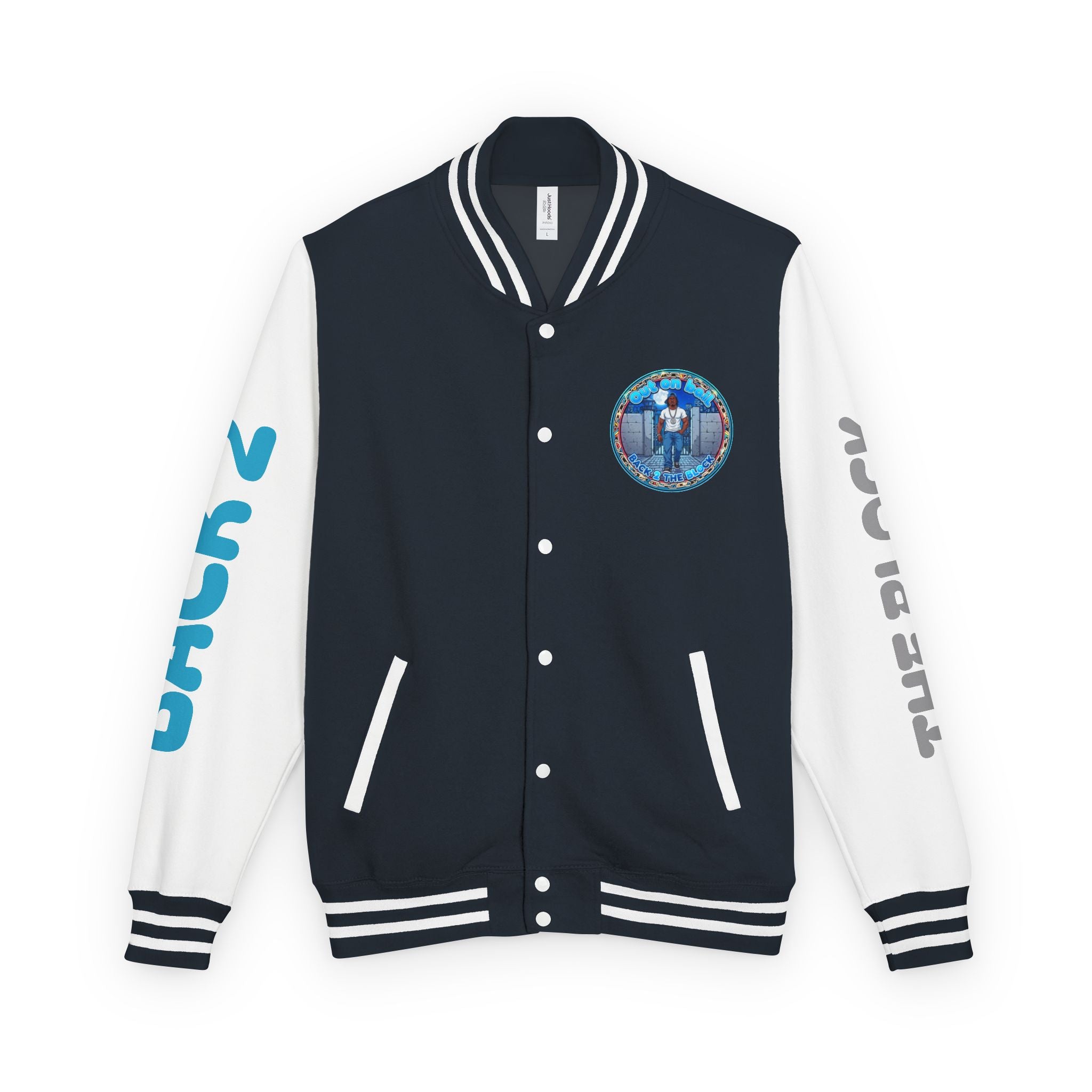 Letterman Jacket — 'Back 2 The Block' Retro Streetwear Patch Jacket