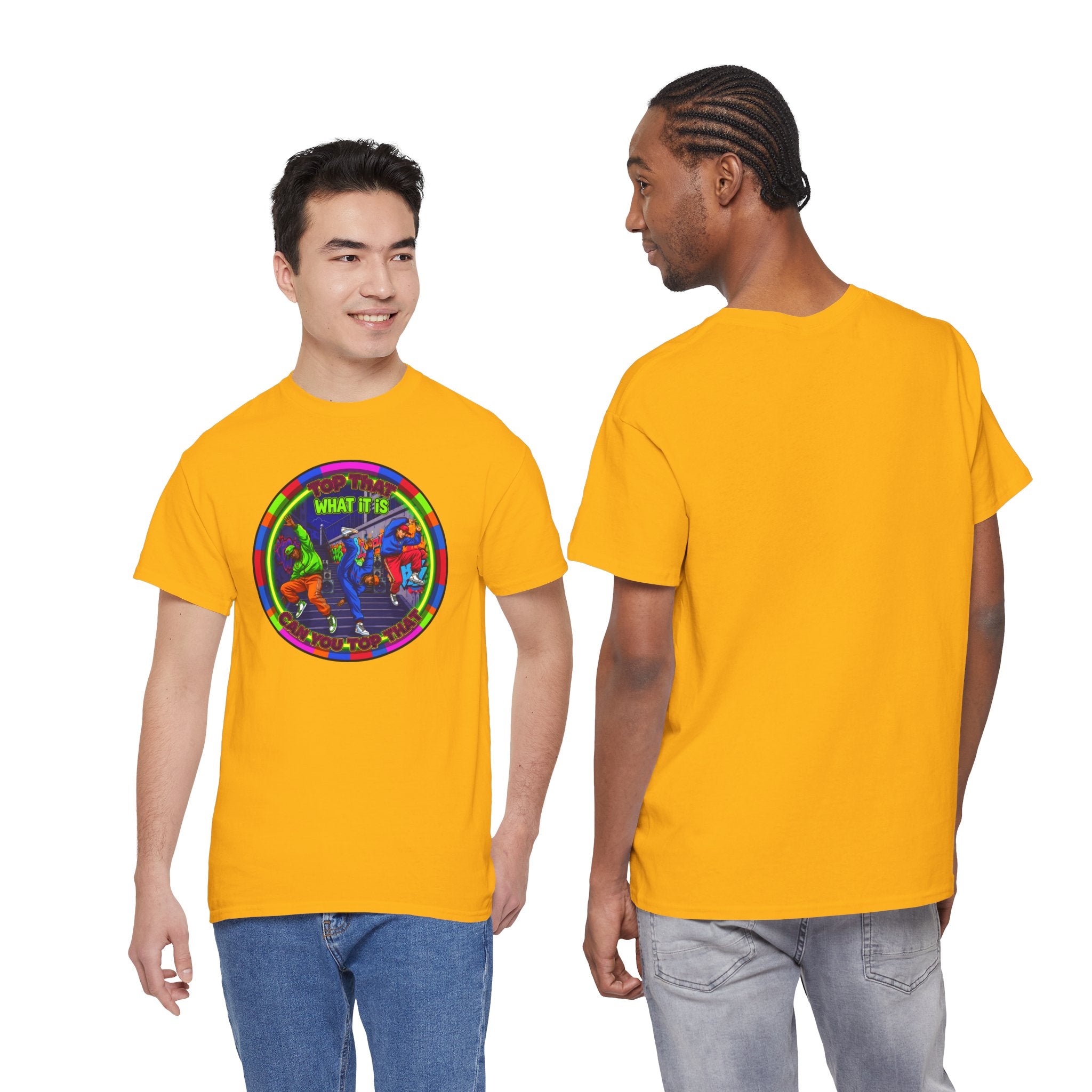 Dance Crew T-Shirt – "Top That What It Is" Retro Neon Graphic Tee