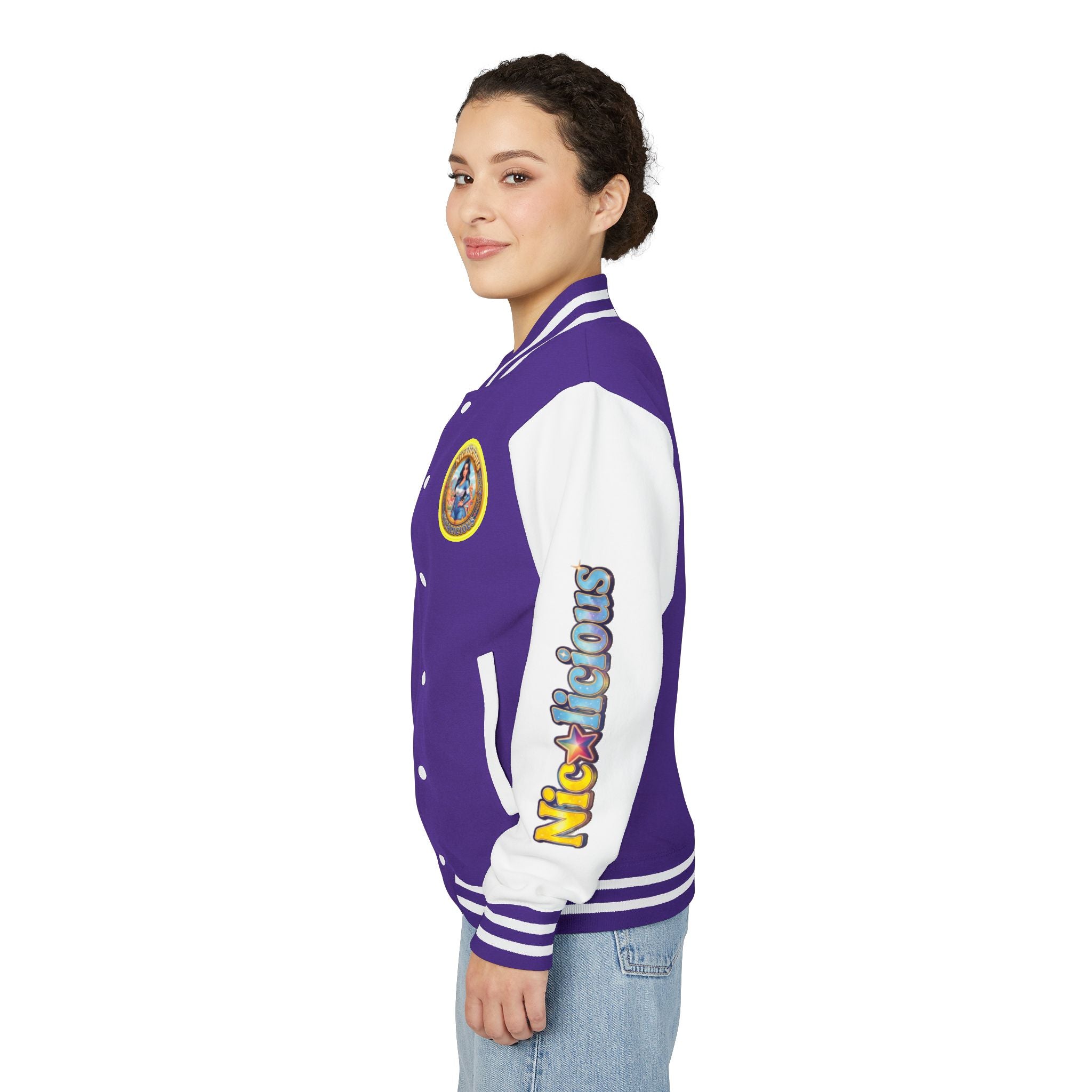 Letterman Jacket — 'Nicalicious' Retro Badge Varsity Jacket