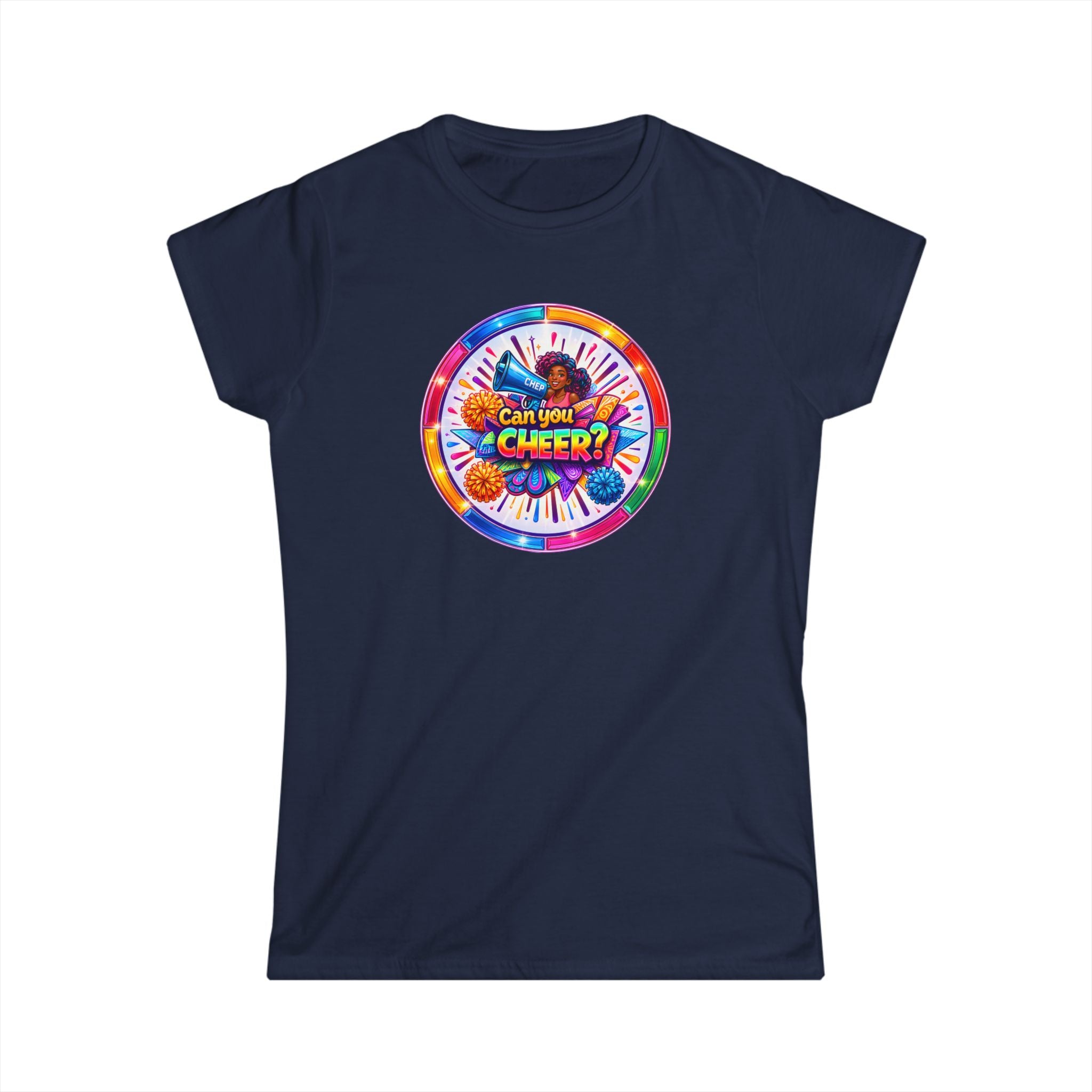 "Can You Cheer: Colorful Candy Wheel Graphic Tee — Women's