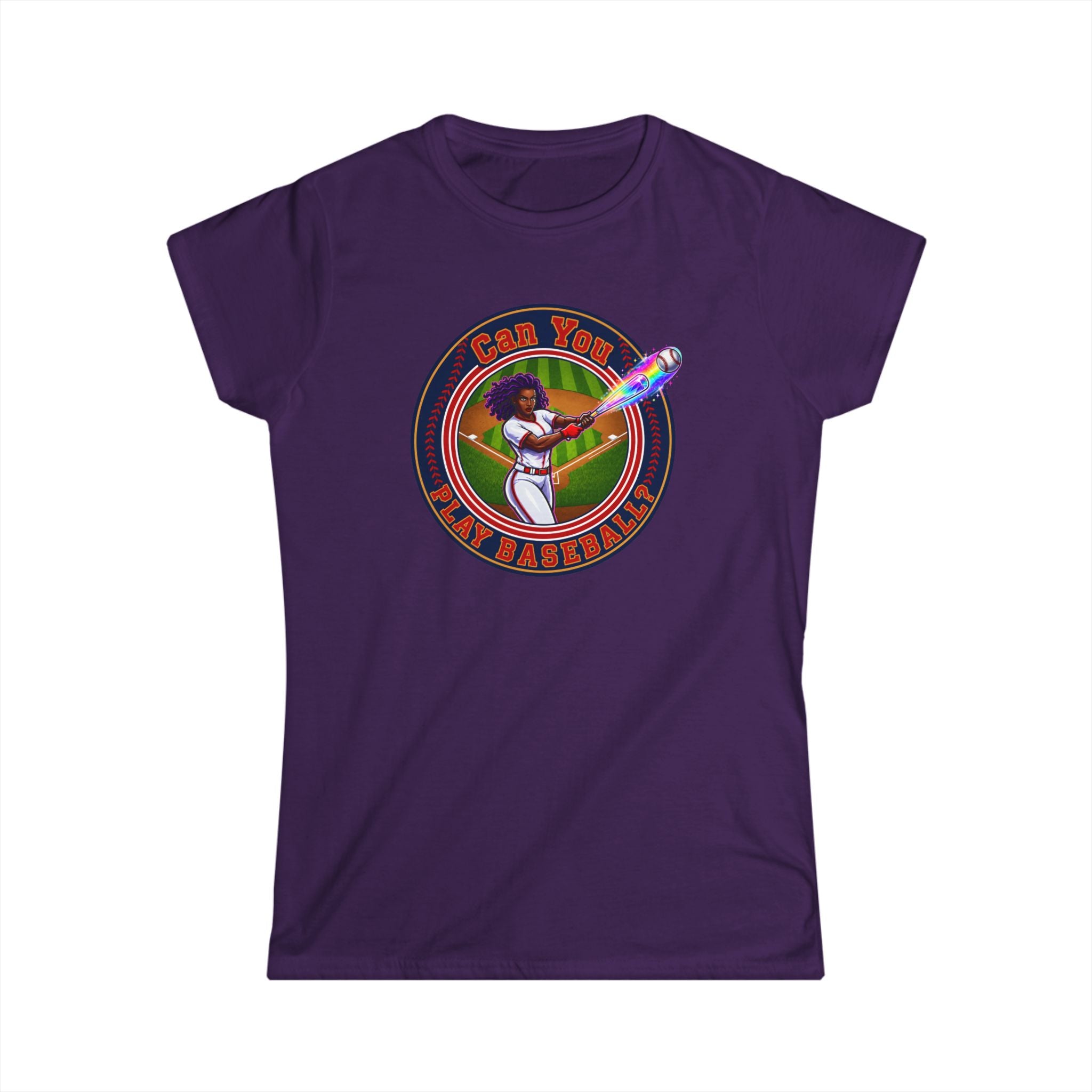 Can You Play Baseball? Women's Baseball Graphic Tee - Vintage Batter Design