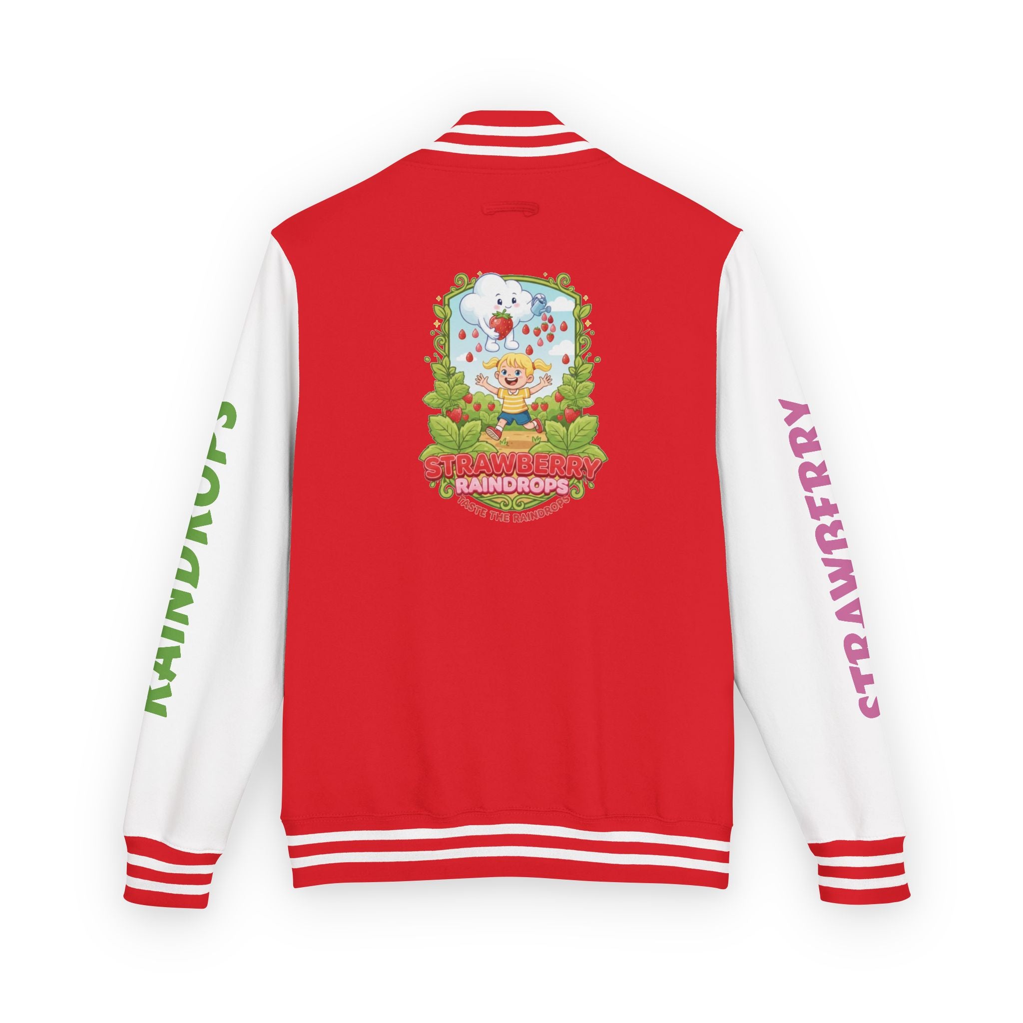 Letterman Jacket —"Strawberry Raindrops" Back Patch