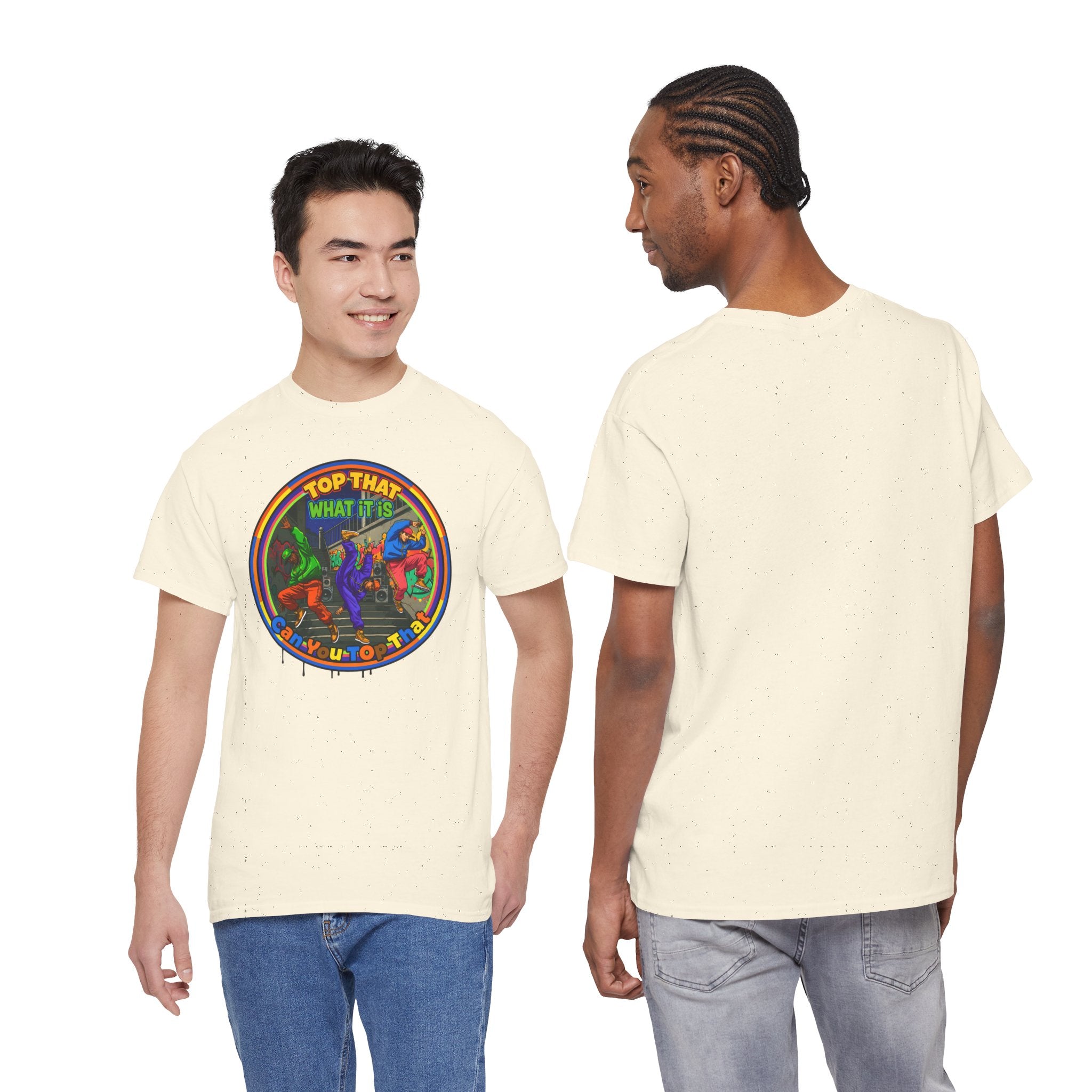 Retro  Tee — "Top That What It Is" Graphic Cotton Shirt