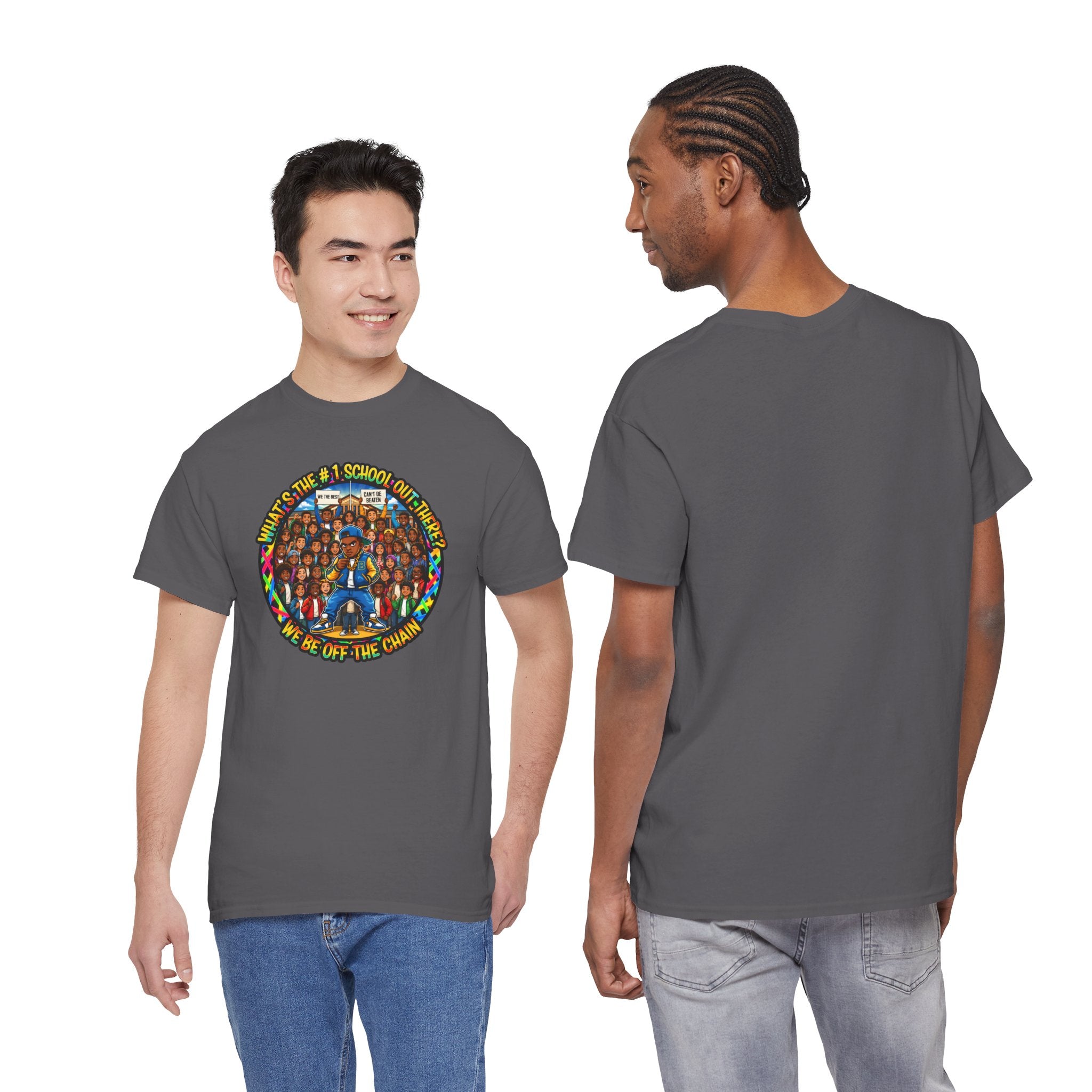 Community Unity Tee — "What's The #1 School Out There" Illustration Shirt
