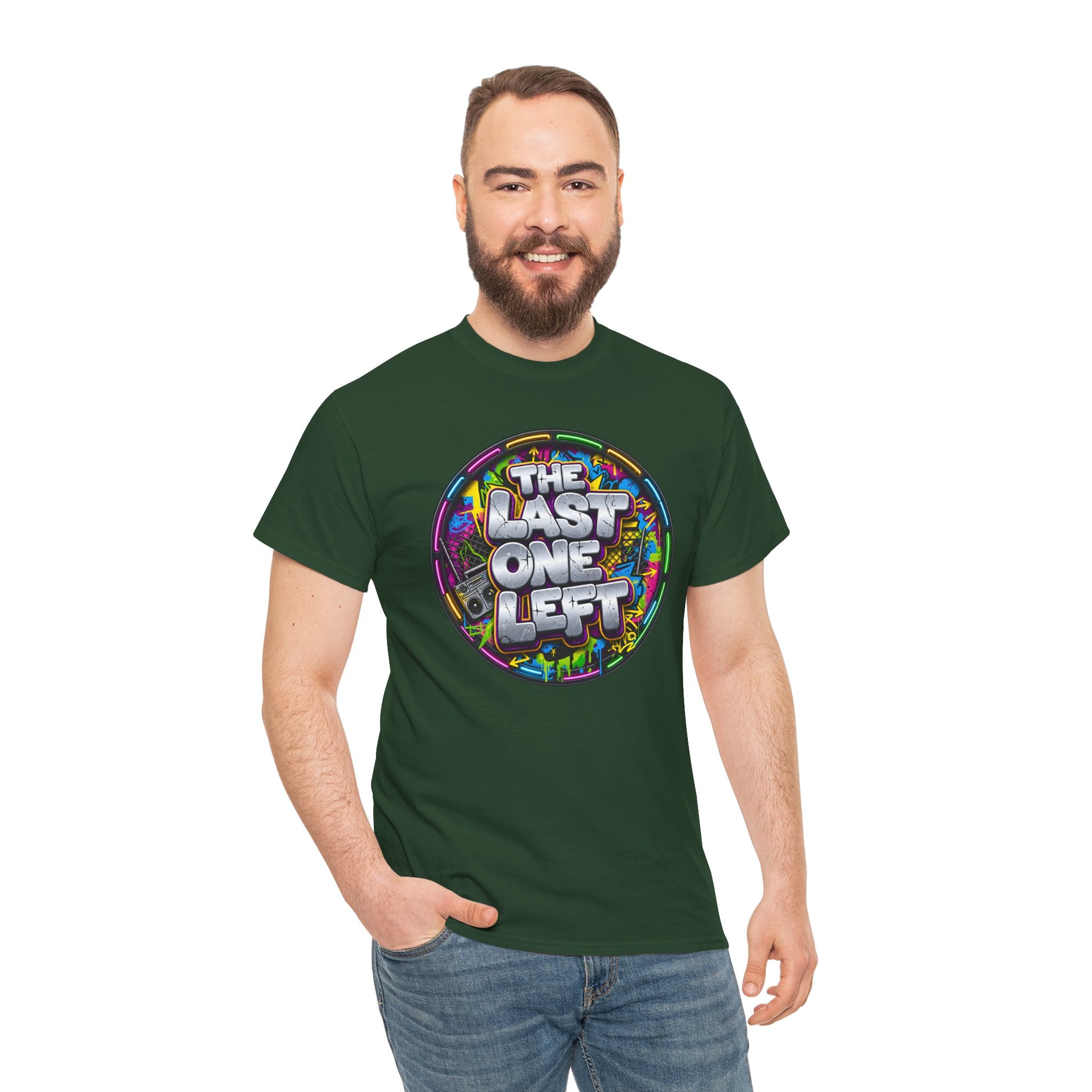 Graphic Tee - "The Last One Left" Colorful Retro Badge