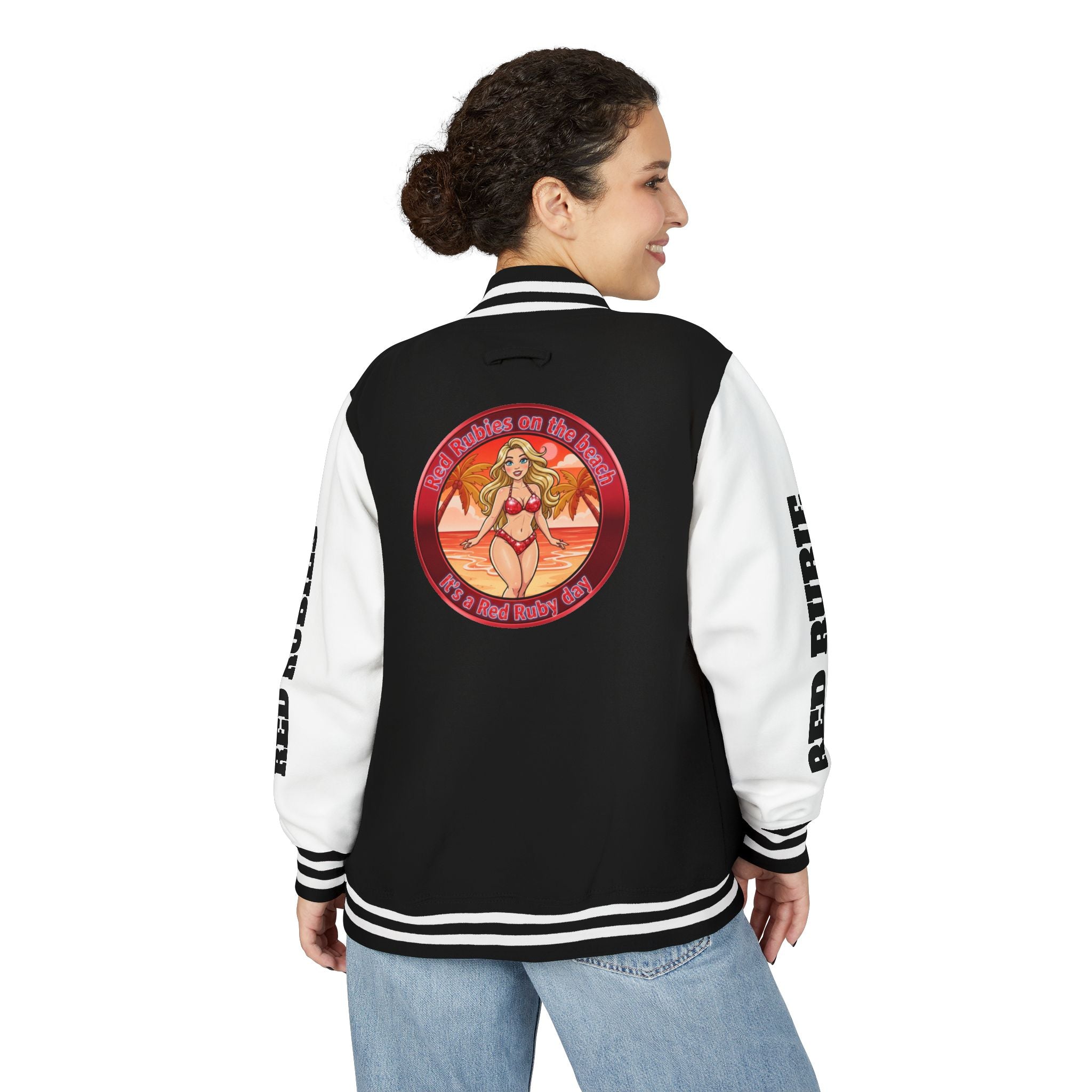 Jacket Letterman Jacket- "It's A Red Rubie Day"