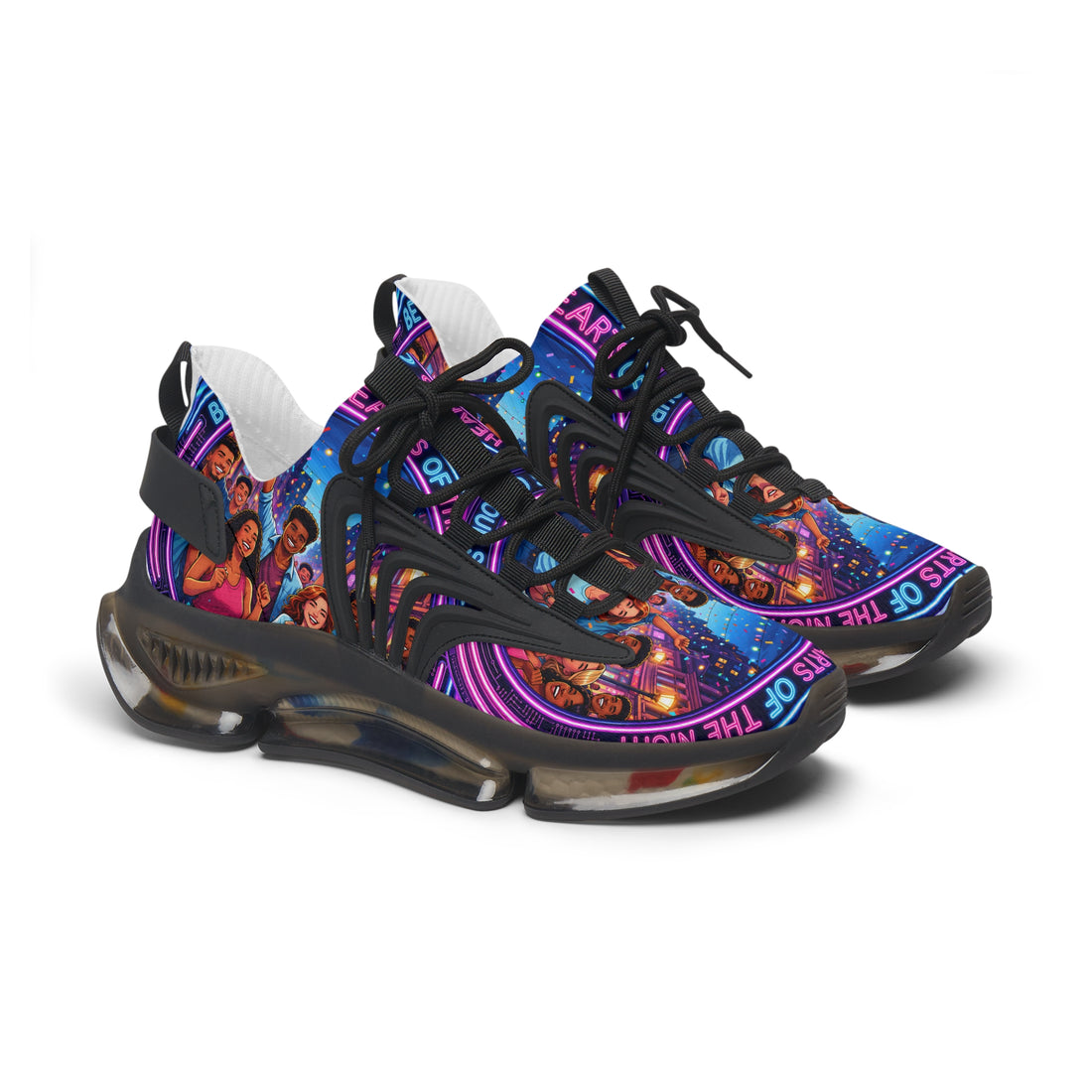 Women’s Mesh Sneakers — Colorful 'Be Young Of Hearts of the Night' Graphic Athletic Shoes